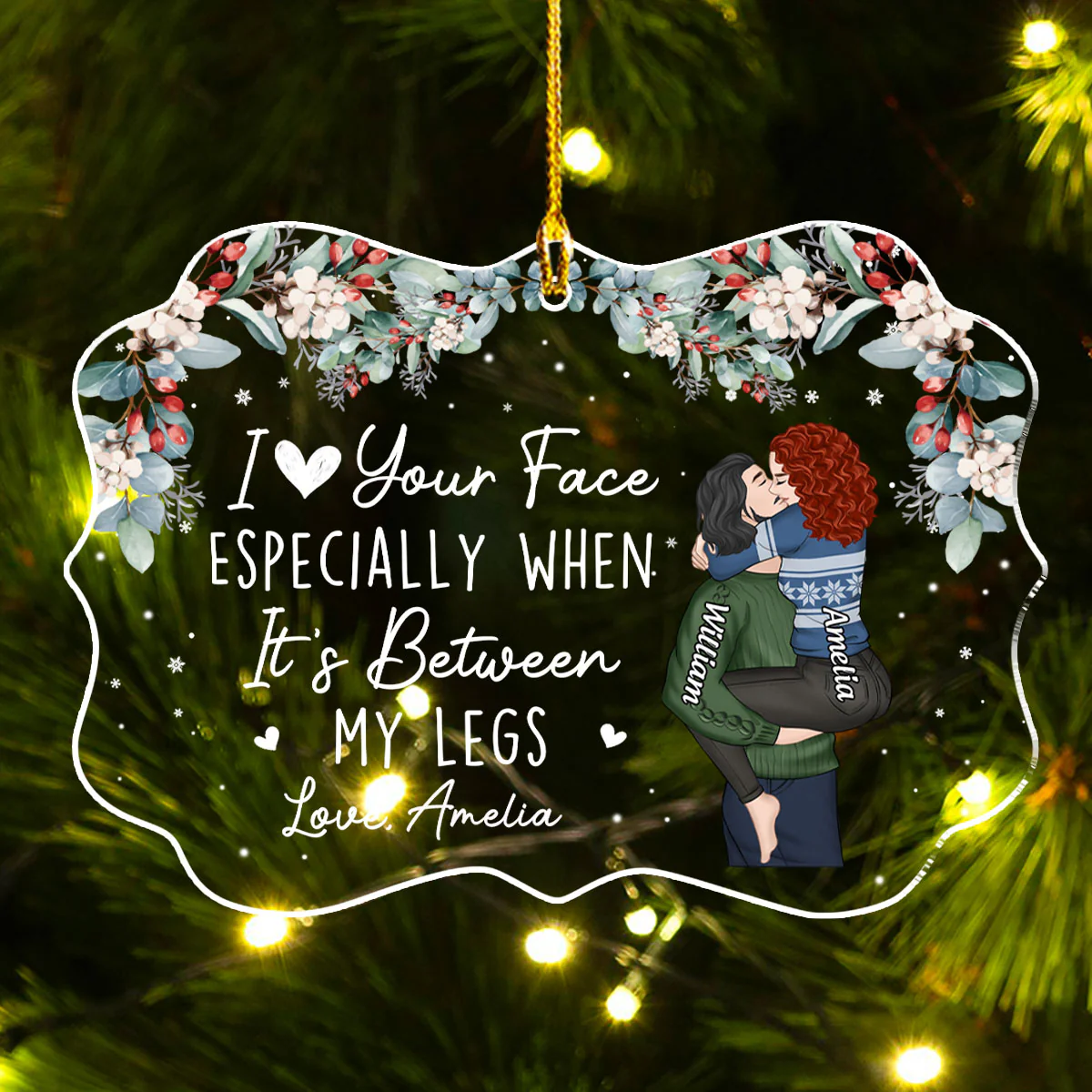 I Love Your Face - Personalized Custom Acrylic Ornament - Image 2