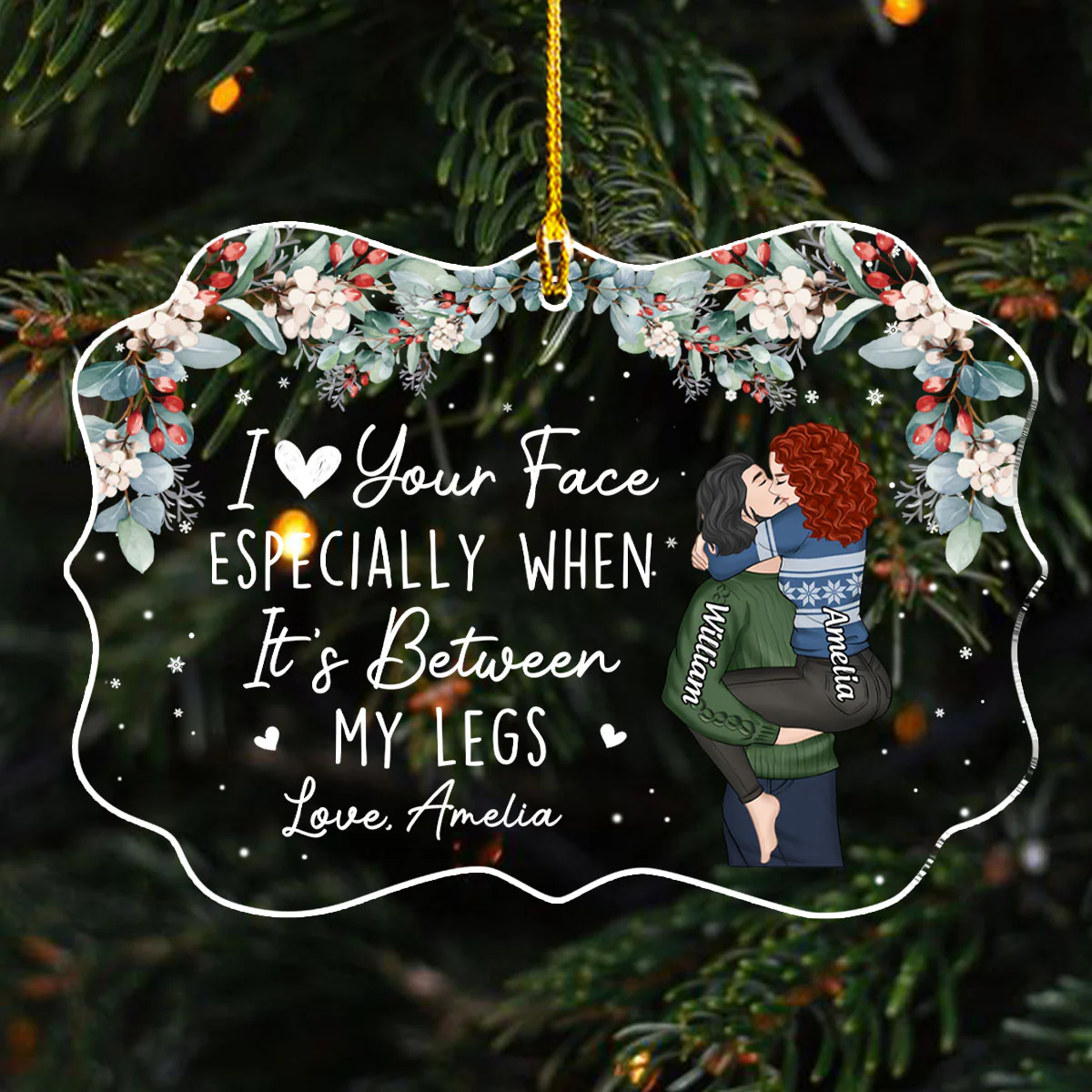 I Love Your Face - Personalized Custom Acrylic Ornament - Image 5