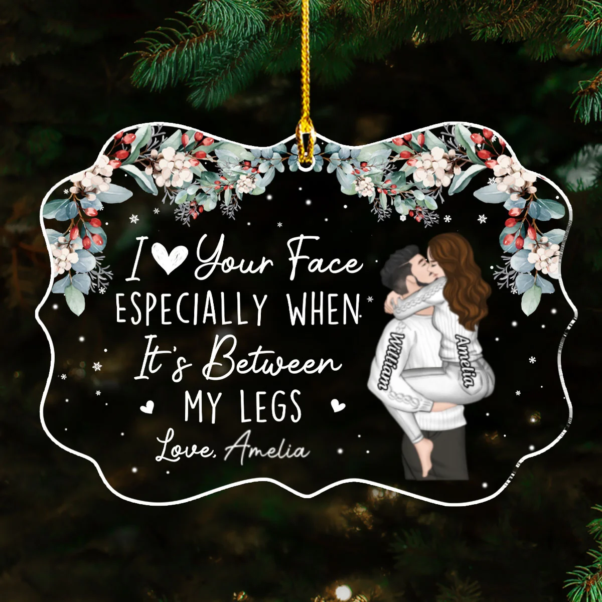 I Love Your Face - Personalized Custom Acrylic Ornament - Image 6