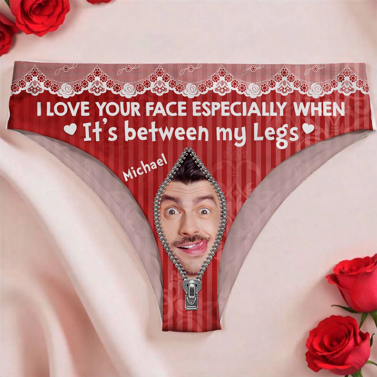I Love Your Face - Personalized Women Briefs - Image 2