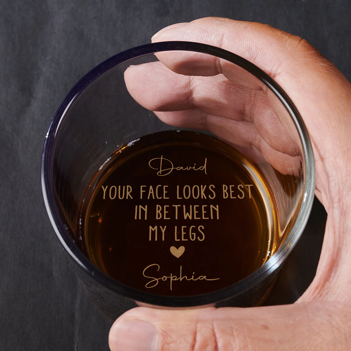 I Love Your Face Version 2 - Personalized Custom Engraved Whiskey Glass