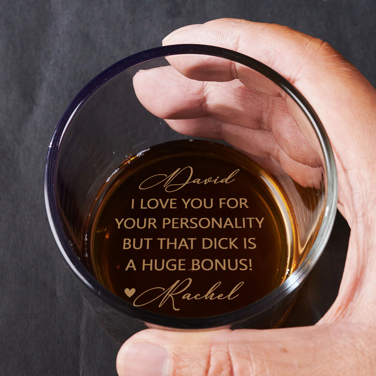 I Love Your Personality - Personalized Custom Engraved Whiskey Glass
