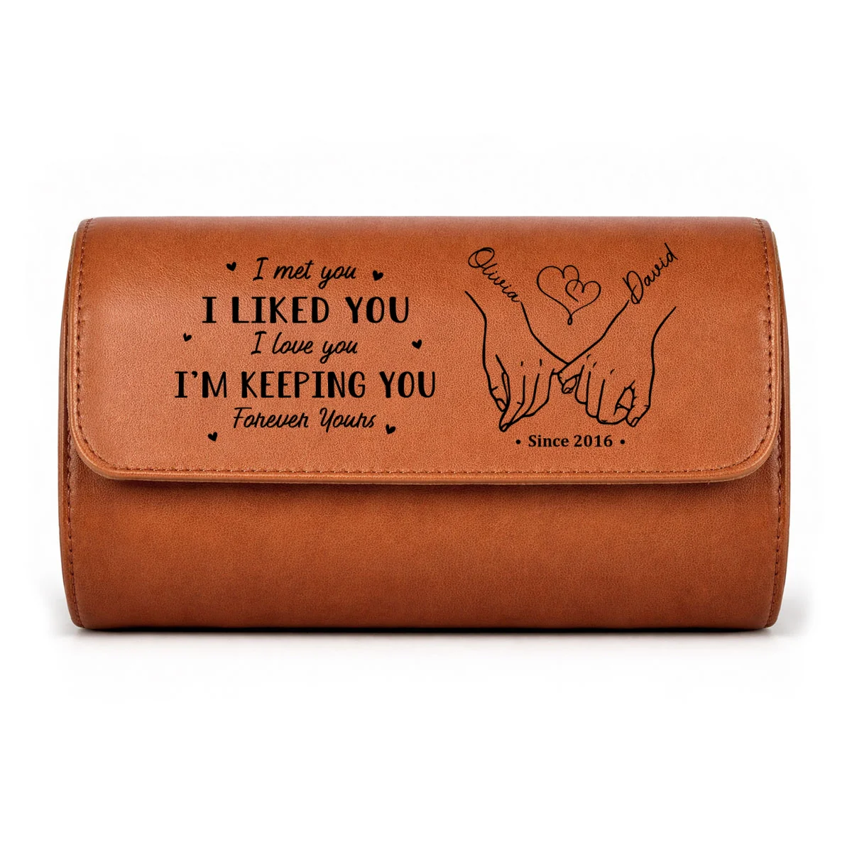 I Met You I Liked You - Personalized Custom Leather Watch Case - Image 11