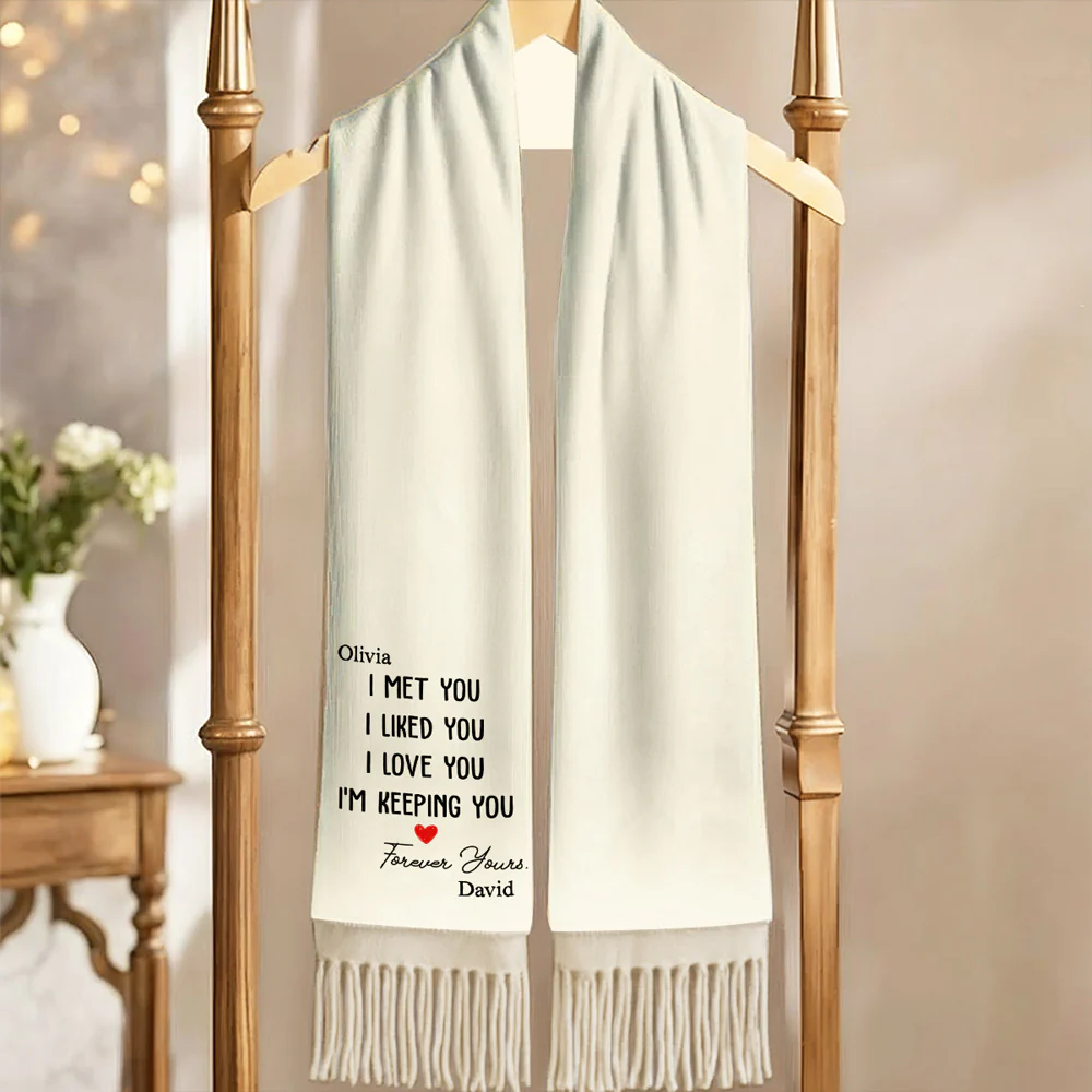 I Met You I Liked You - Personalized Custom Scarf - Image 3