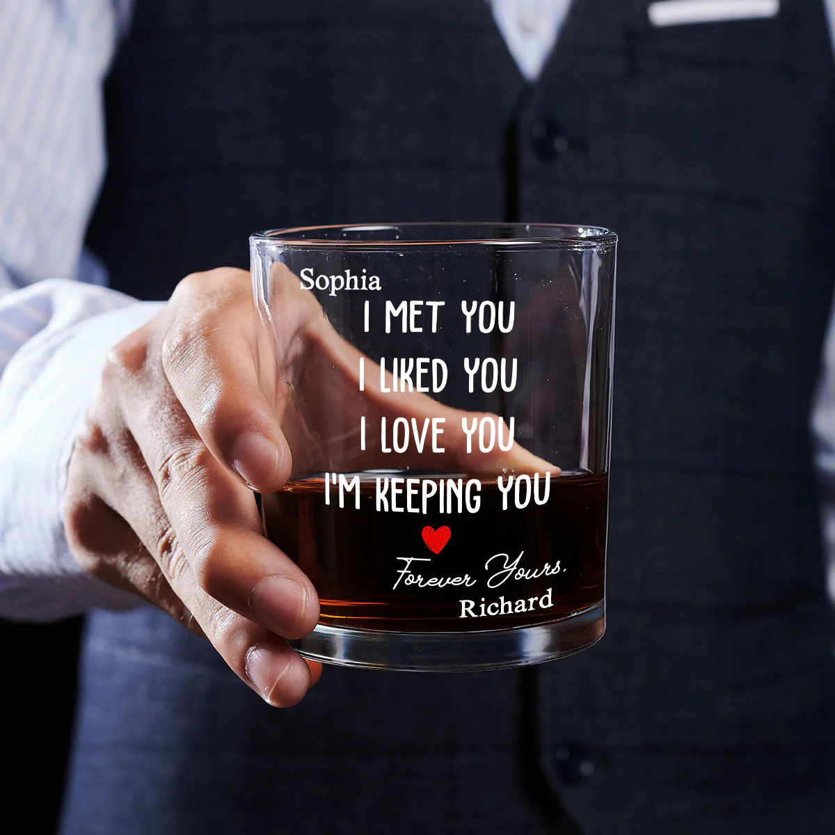 I Met You I Liked You - Personalized Custom Whiskey Glass - Image 4