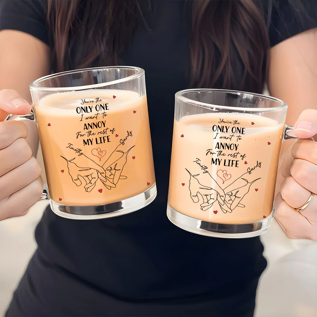 I Met You I Loved You - Personalized Custom Glass Mug - Image 5
