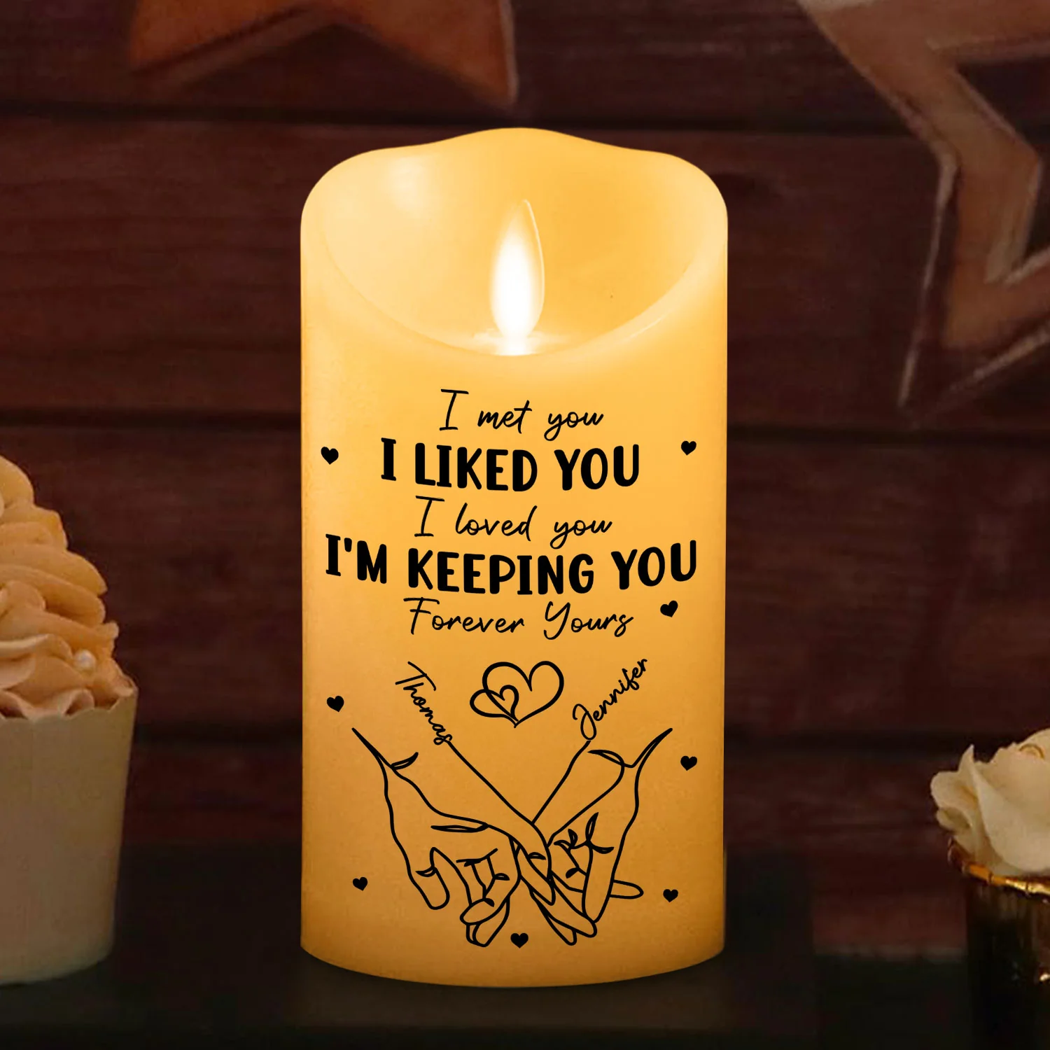 I Met You - Personalized Custom LED Candle - Image 2