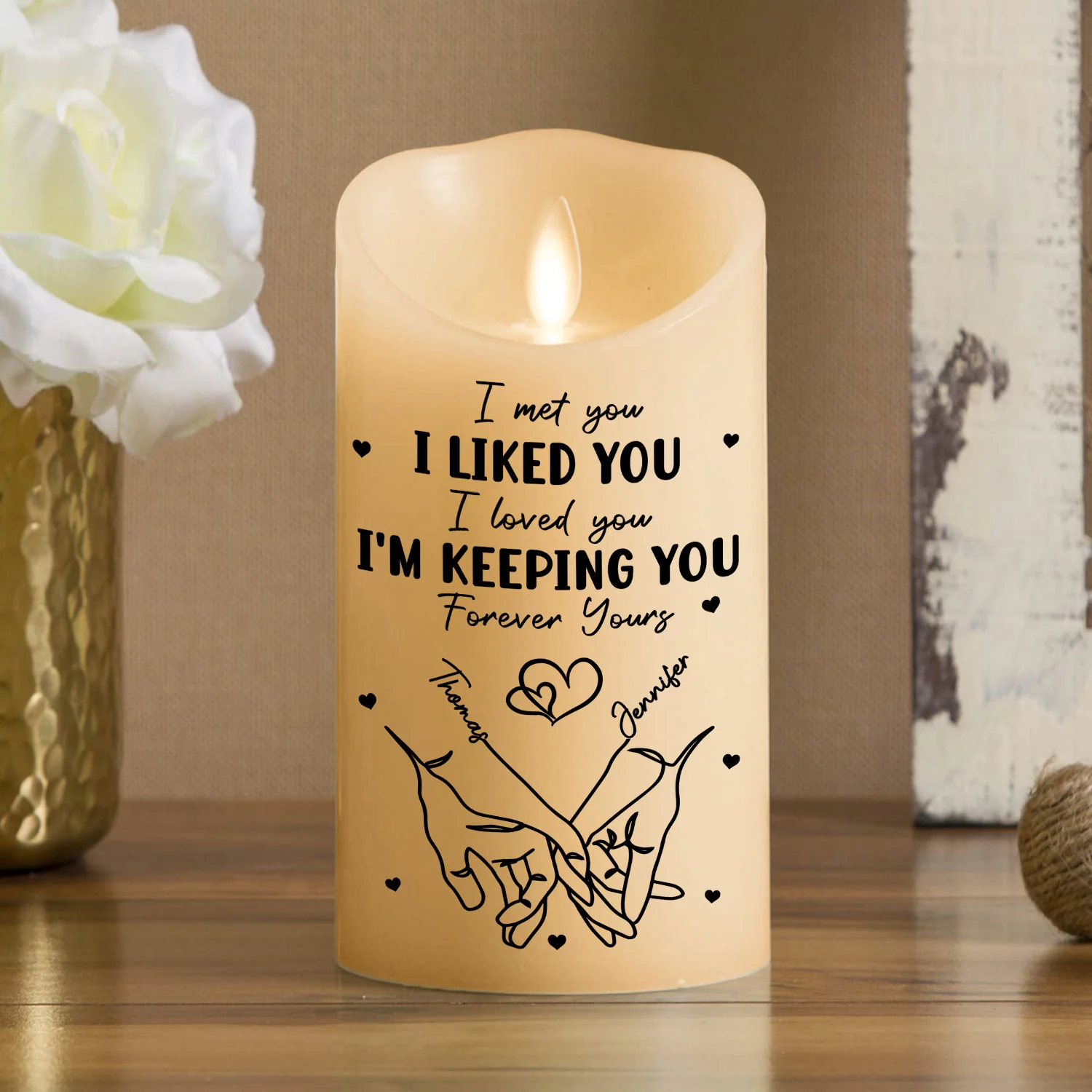 I Met You - Personalized Custom LED Candle - Image 3