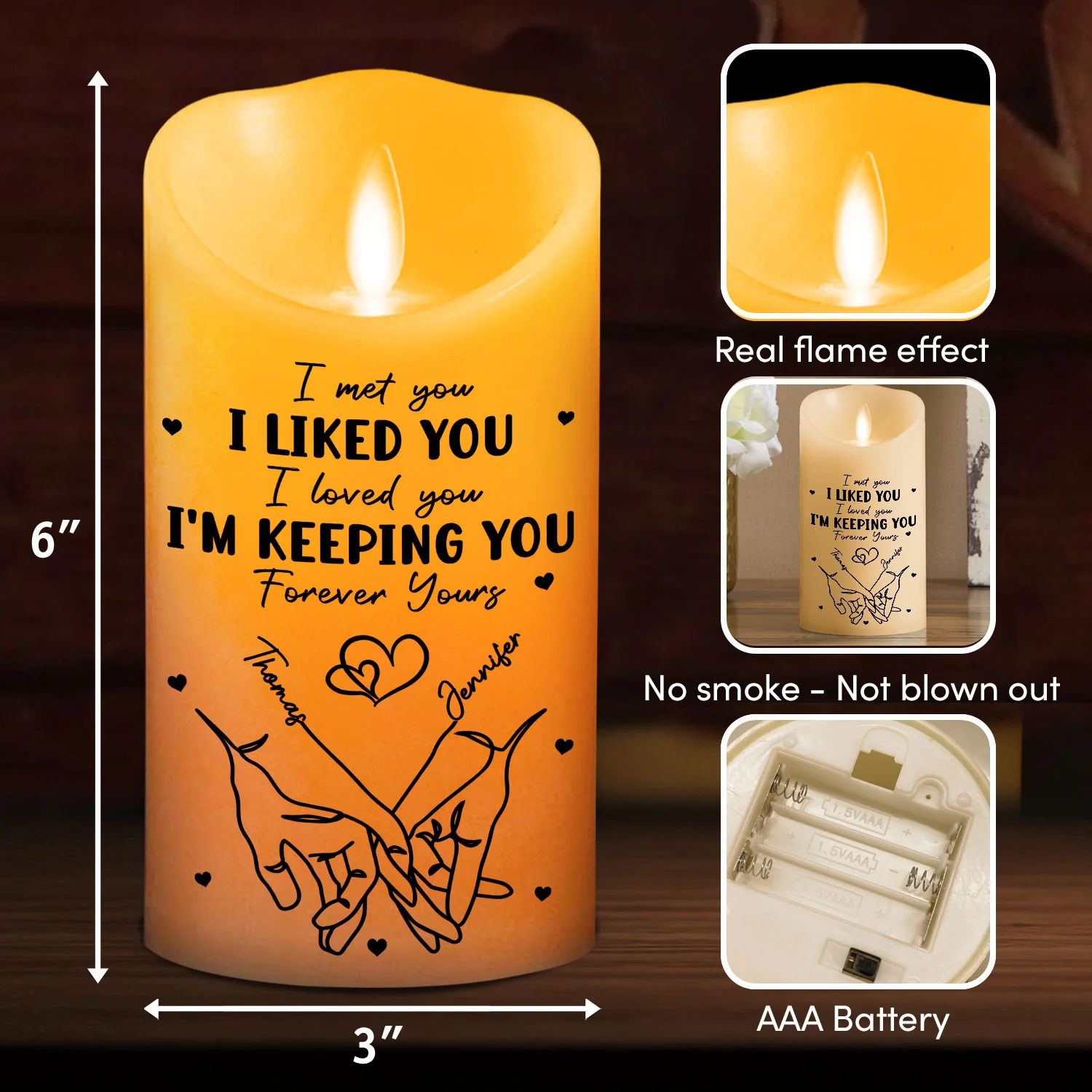 I Met You - Personalized Custom LED Candle - Image 6