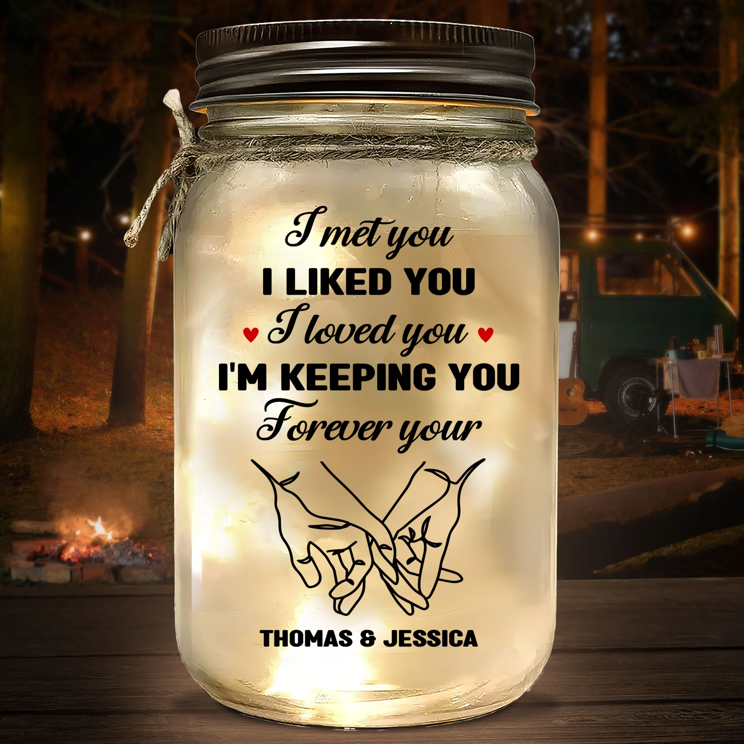 I Met You - Personalized Custom Mason Jar Light - Image 2
