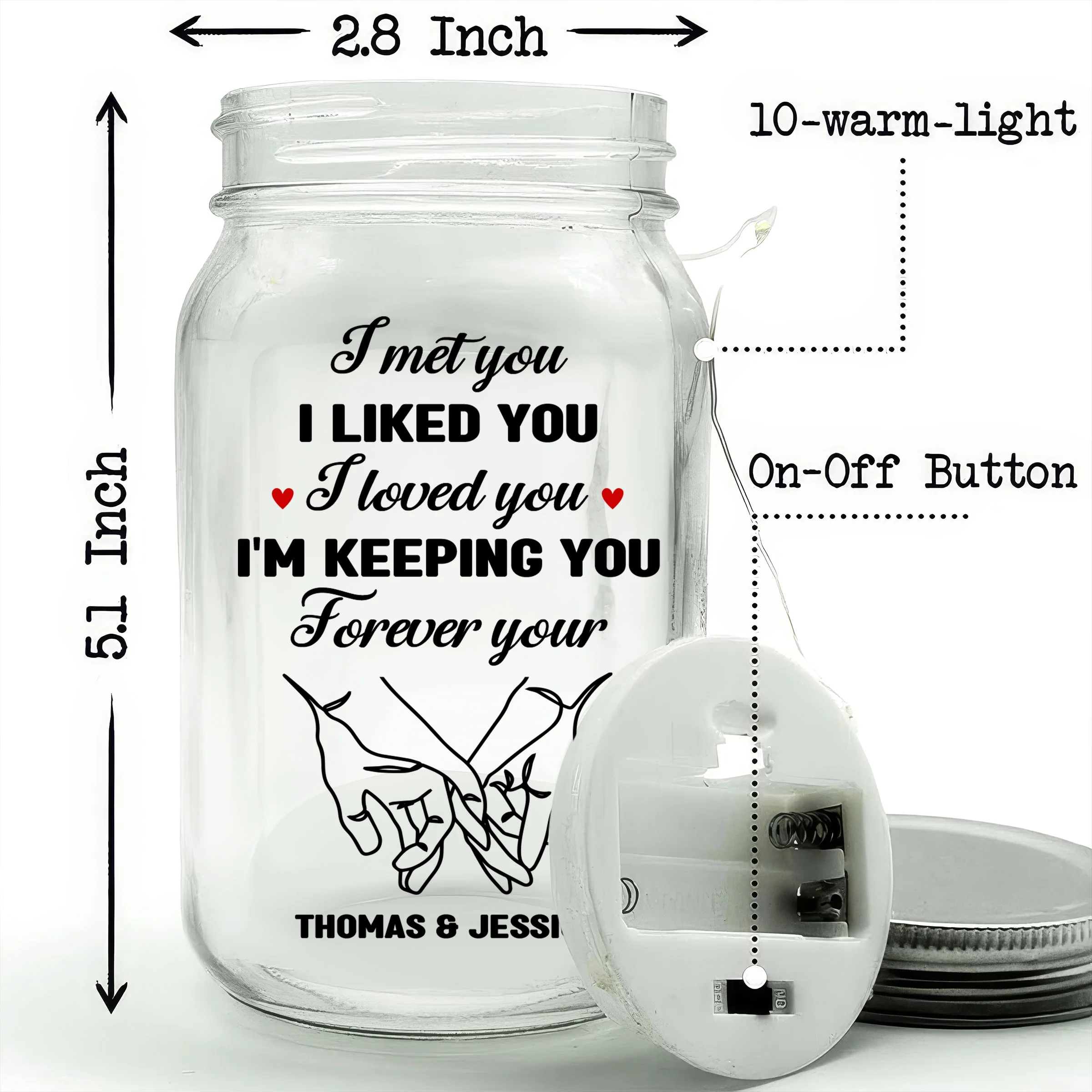 I Met You - Personalized Custom Mason Jar Light - Image 5
