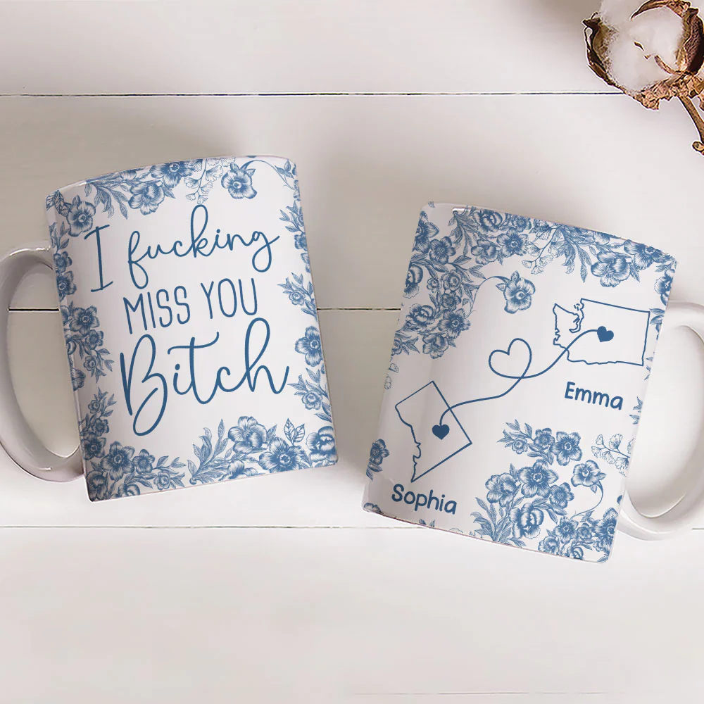 I Miss You Bestie Blue - Personalized Custom 3D Inflated Effect Mug - Image 5