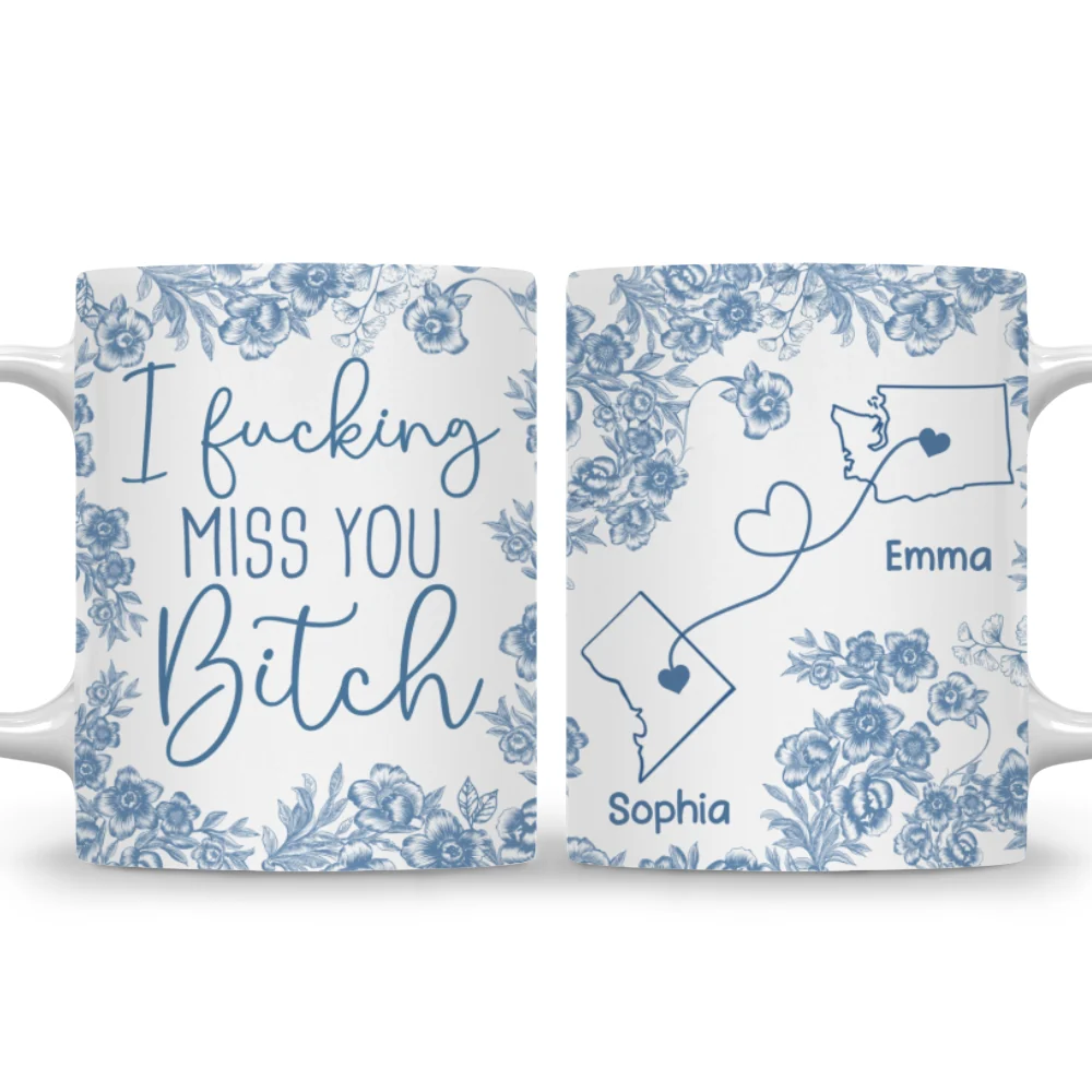I Miss You Bestie Blue - Personalized Custom 3D Inflated Effect Mug - Image 6