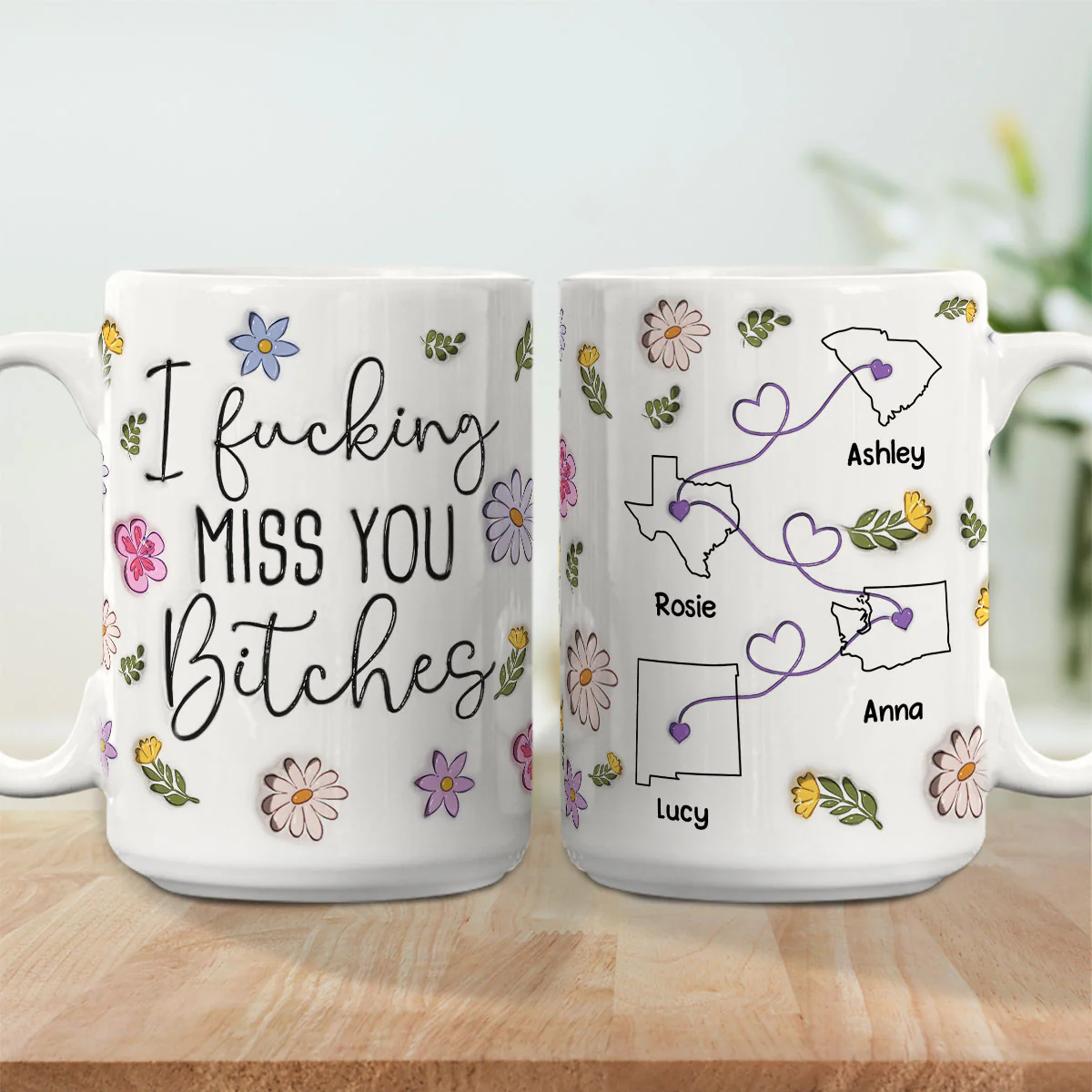 I Miss You Bestie More Friends Version - Personalized Custom 3D Inflated Effect Mug - Image 2