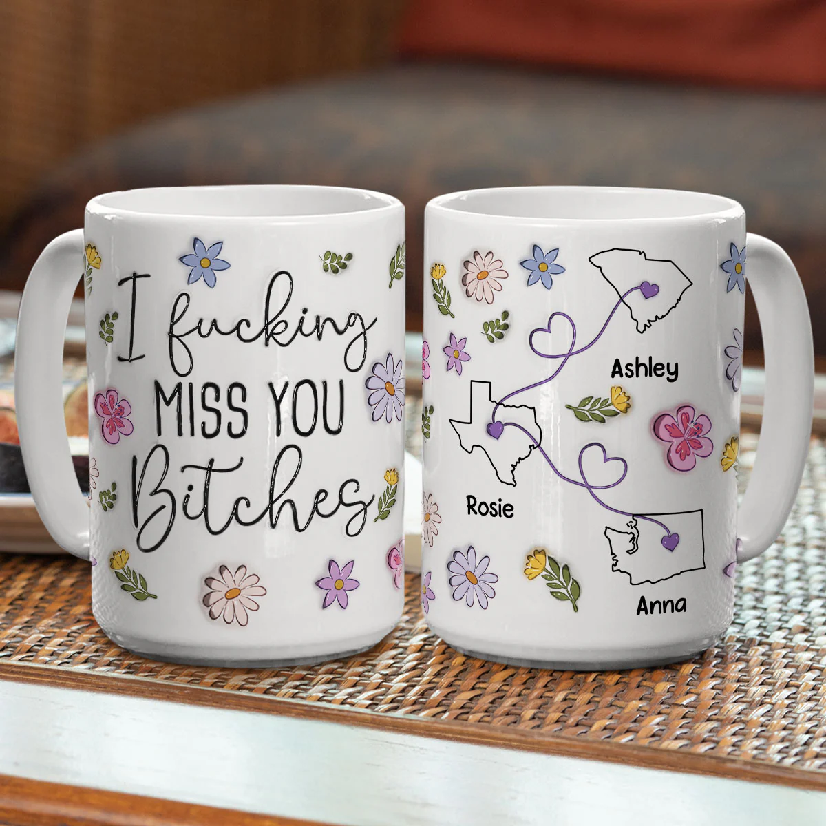 I Miss You Bestie More Friends Version - Personalized Custom 3D Inflated Effect Mug - Image 3