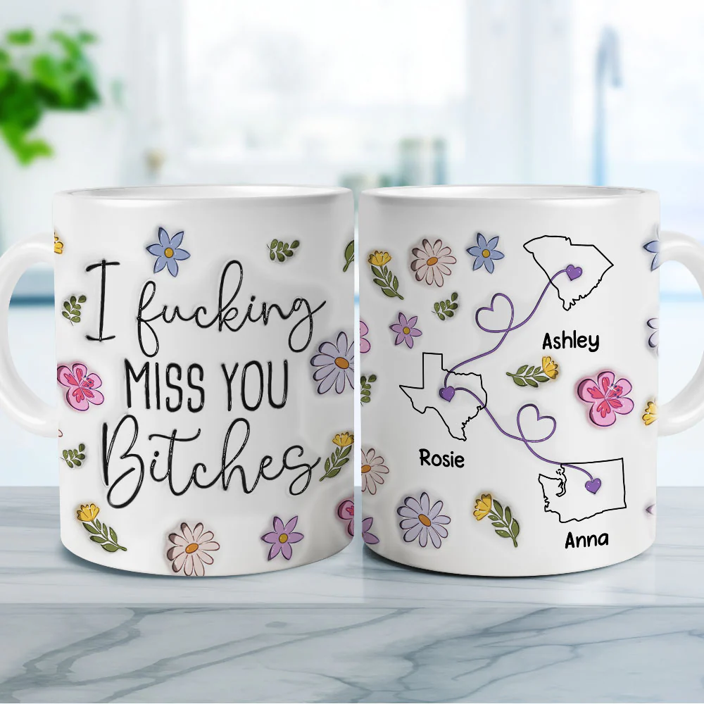 I Miss You Bestie More Friends Version - Personalized Custom 3D Inflated Effect Mug - Image 4