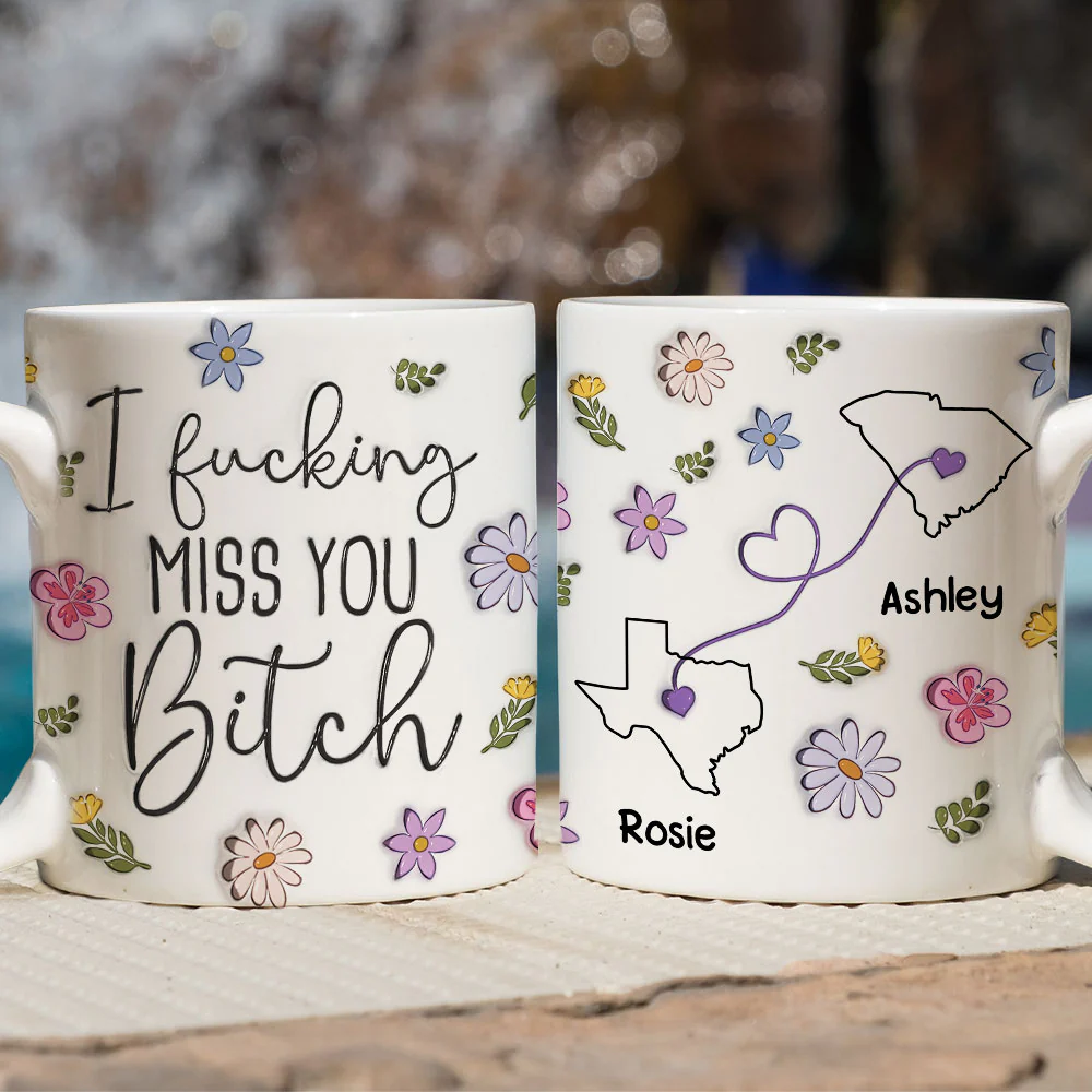 I Miss You Bestie More Friends Version - Personalized Custom 3D Inflated Effect Mug - Image 5