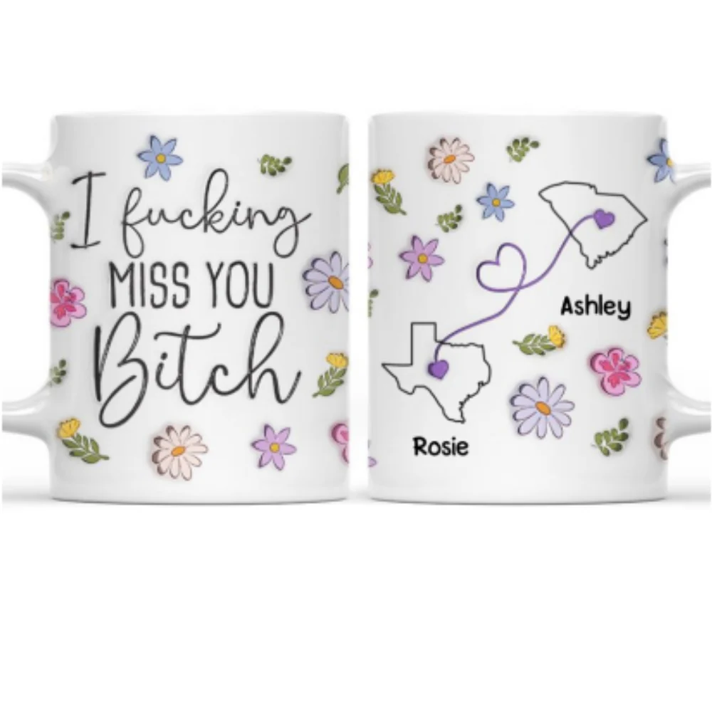 I Miss You Bestie More Friends Version - Personalized Custom 3D Inflated Effect Mug - Image 7