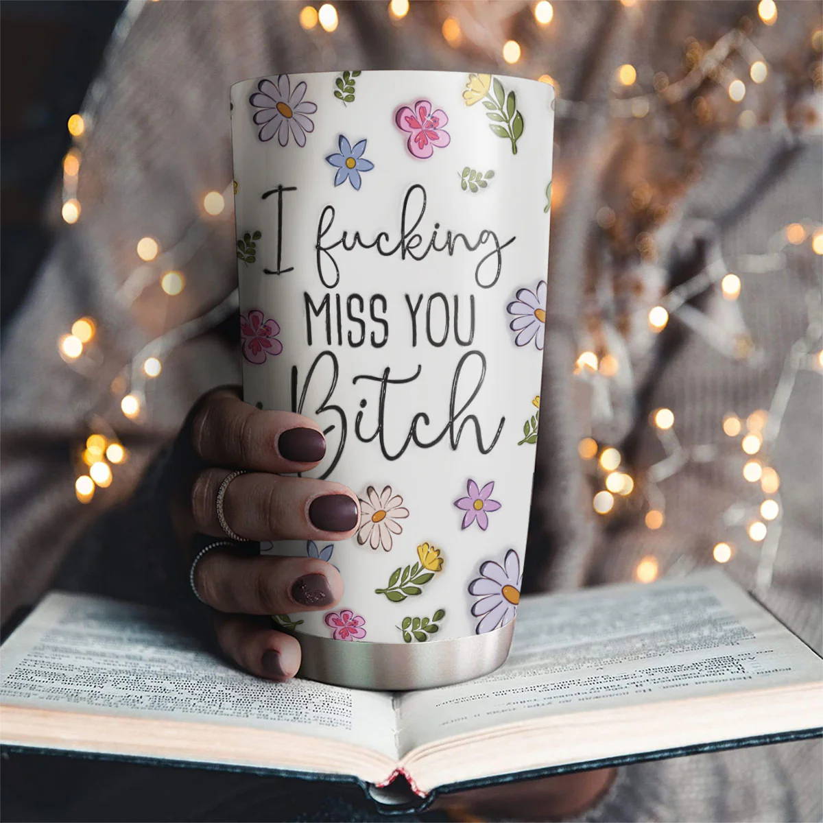 I Miss You Bestie - Personalized Custom 3D Inflated Effect Tumbler - Image 2