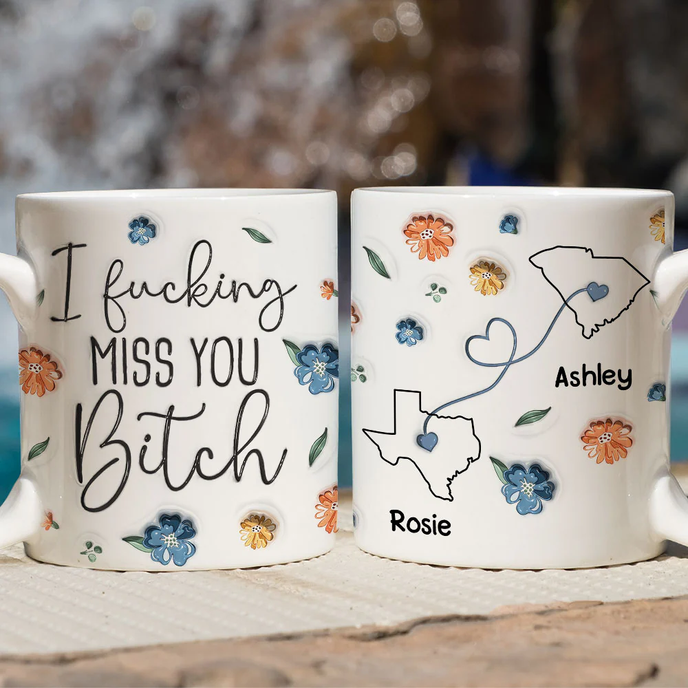 I Miss You Bestie Version 2 - Personalized Custom 3D Inflated Effect Mug - Image 2