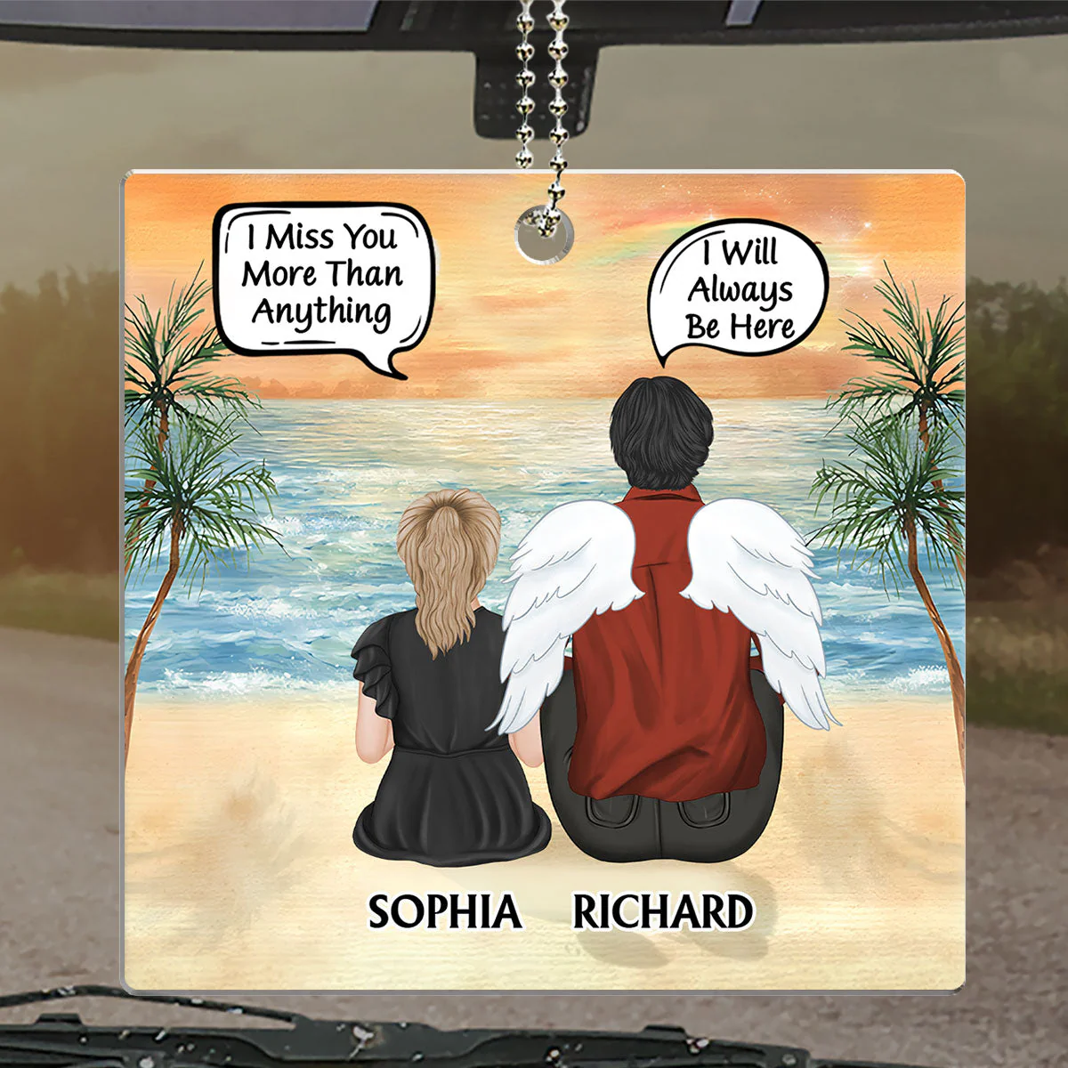 I Miss You I Know - Personalized Acrylic Car Ornament - Image 4