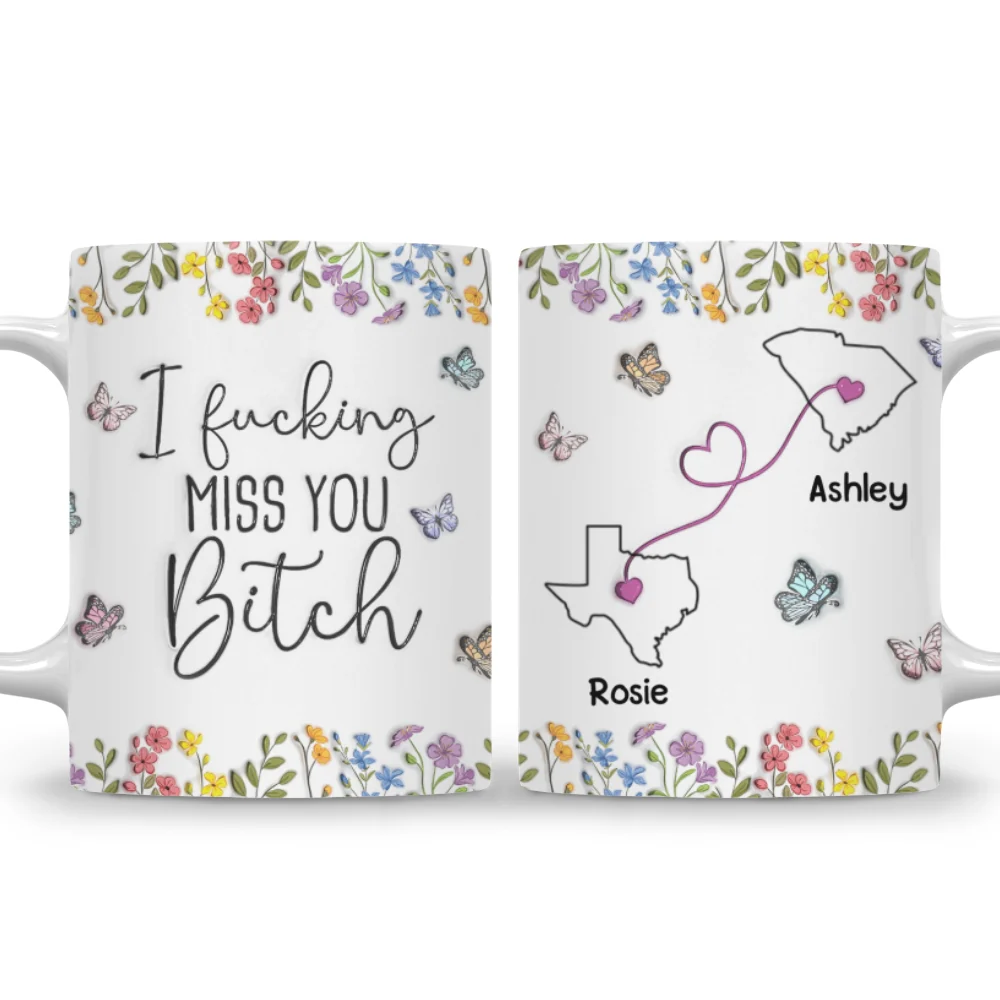 I Miss You My Bestie - Personalized Custom 3D Inflated Effect Mug - Image 5