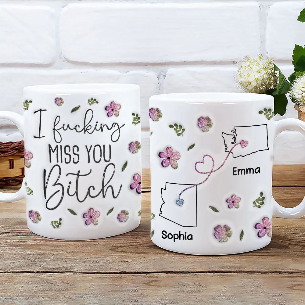 I Miss You My Bestie Version 2 - Personalized Custom 3D Inflated Effect Mug - Image 4