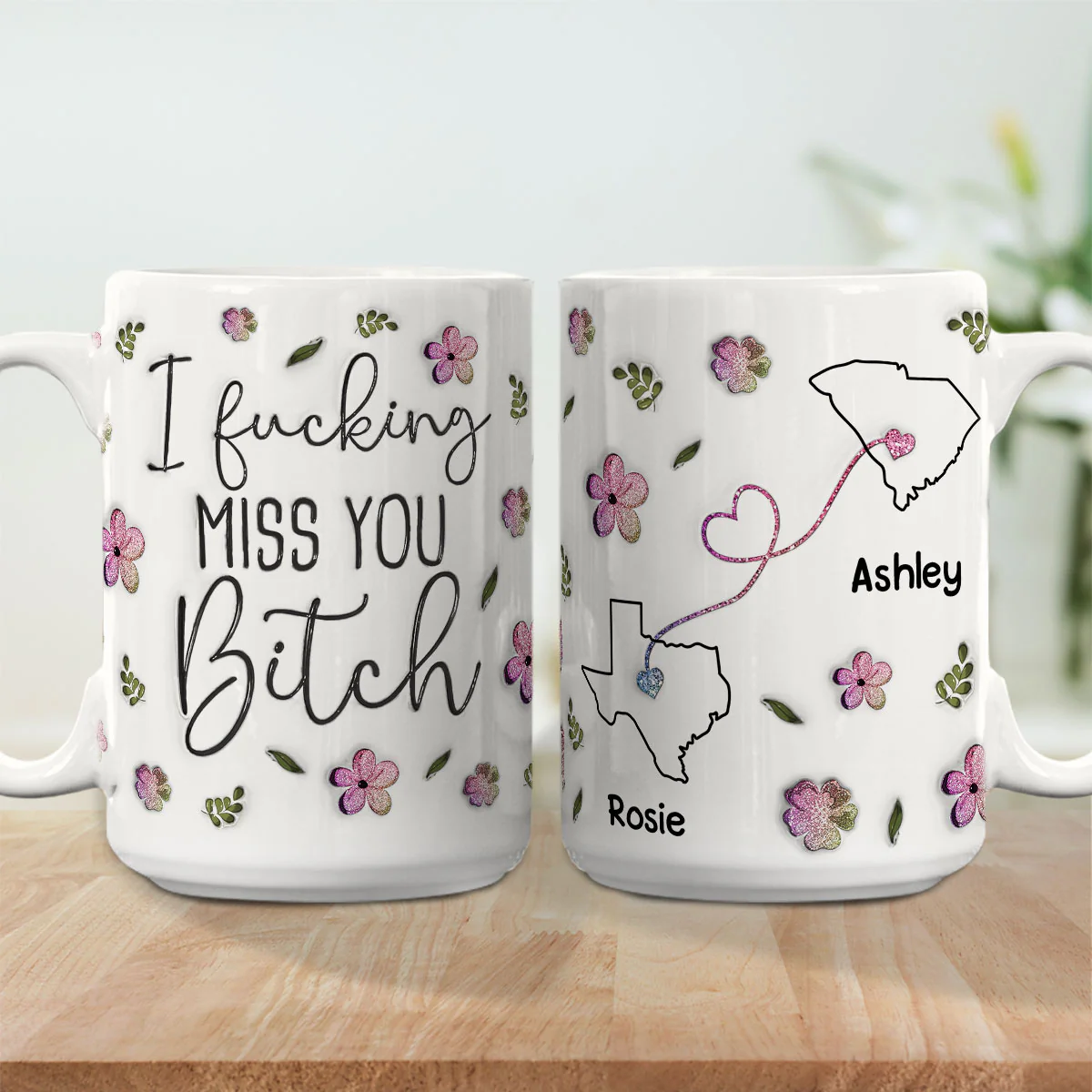 I Miss You My Bestie Version 2 - Personalized Custom 3D Inflated Effect Mug - Image 6