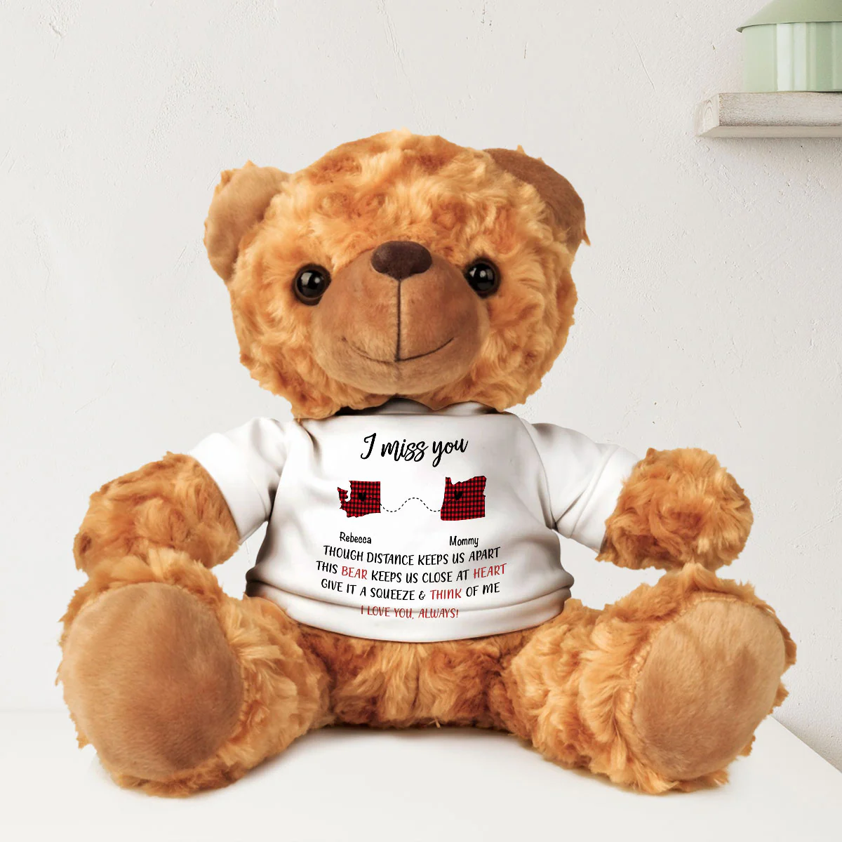 I Miss You - Personalized Custom Cuddle Bear - Image 2