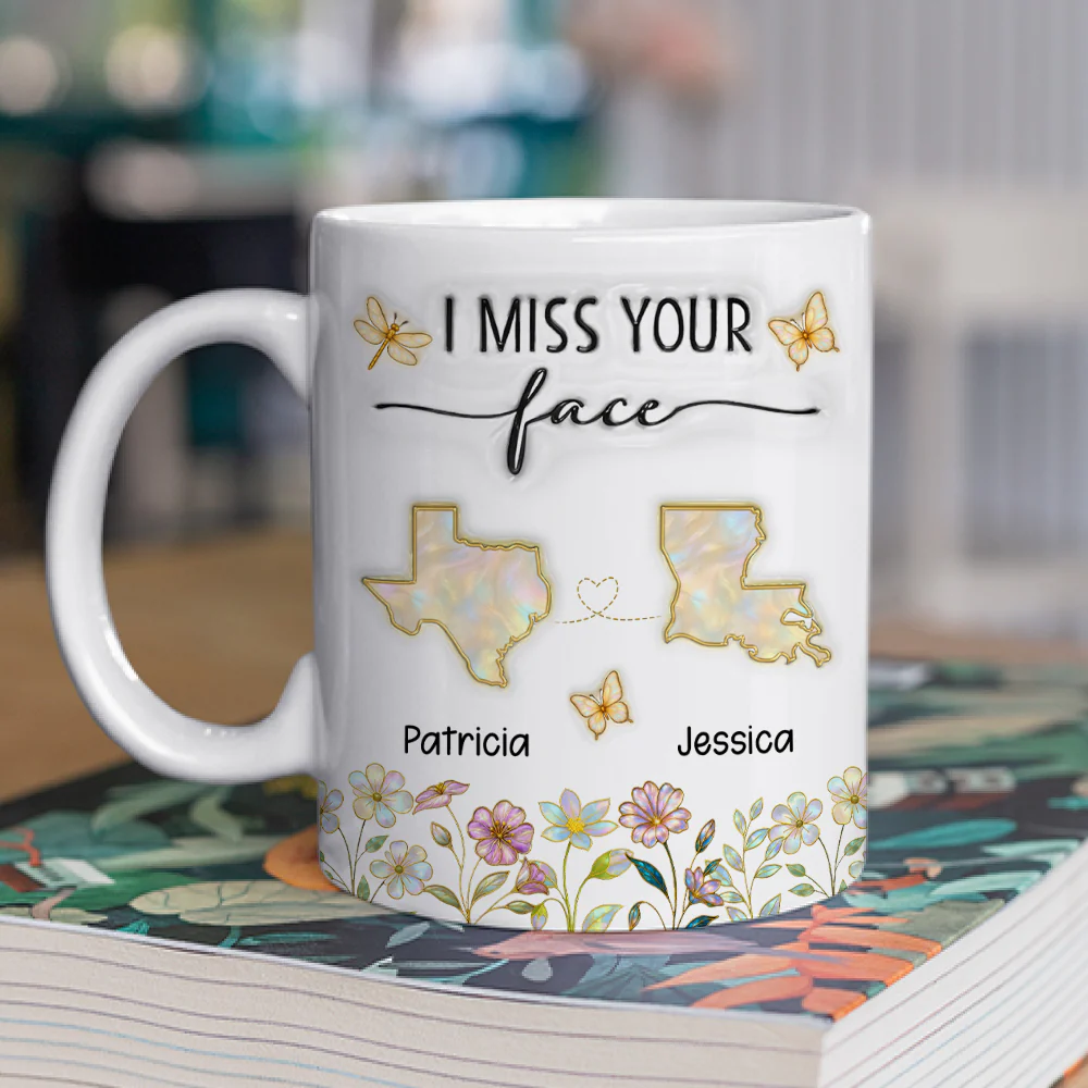 I Miss Your Face Mother Of Pearl - Personalized Custom 3D Inflated Effect Coffee Mug - Image 2