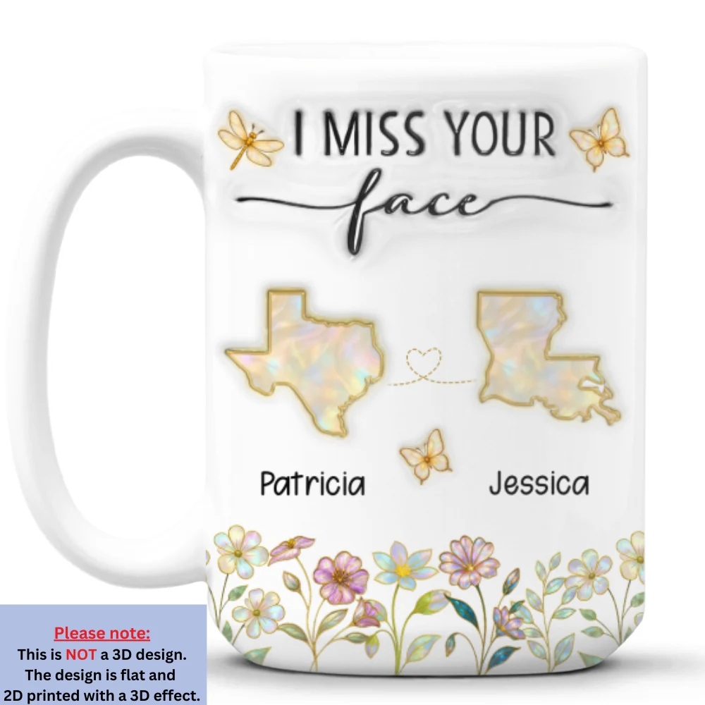 I Miss Your Face Mother Of Pearl - Personalized Custom 3D Inflated Effect Coffee Mug - Image 7
