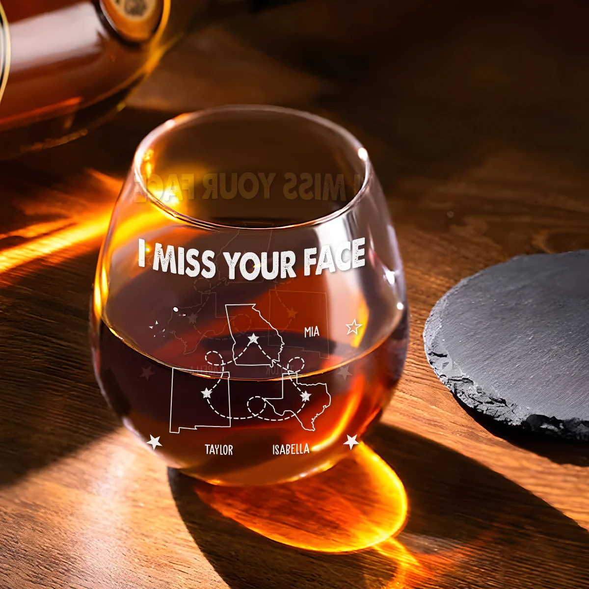 I Miss Your Face My Bestie - Personalized Custom Wine Glass - Image 3