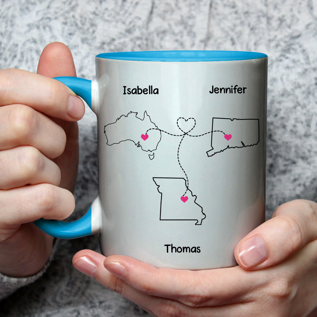 I Miss Your Face - Personalized Custom Accent Mug - Image 4