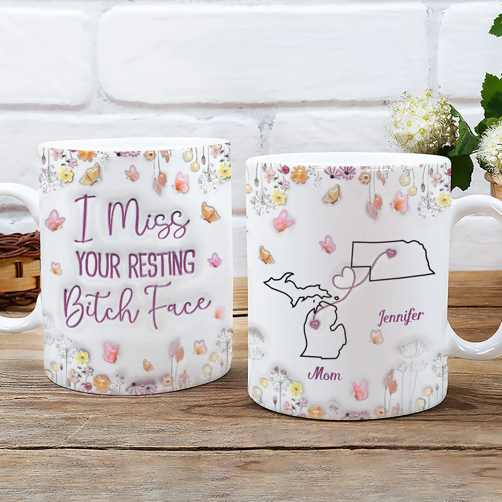 I Miss Your Resting Face - Personalized Custom 3D Inflated Effect Mug - Image 2