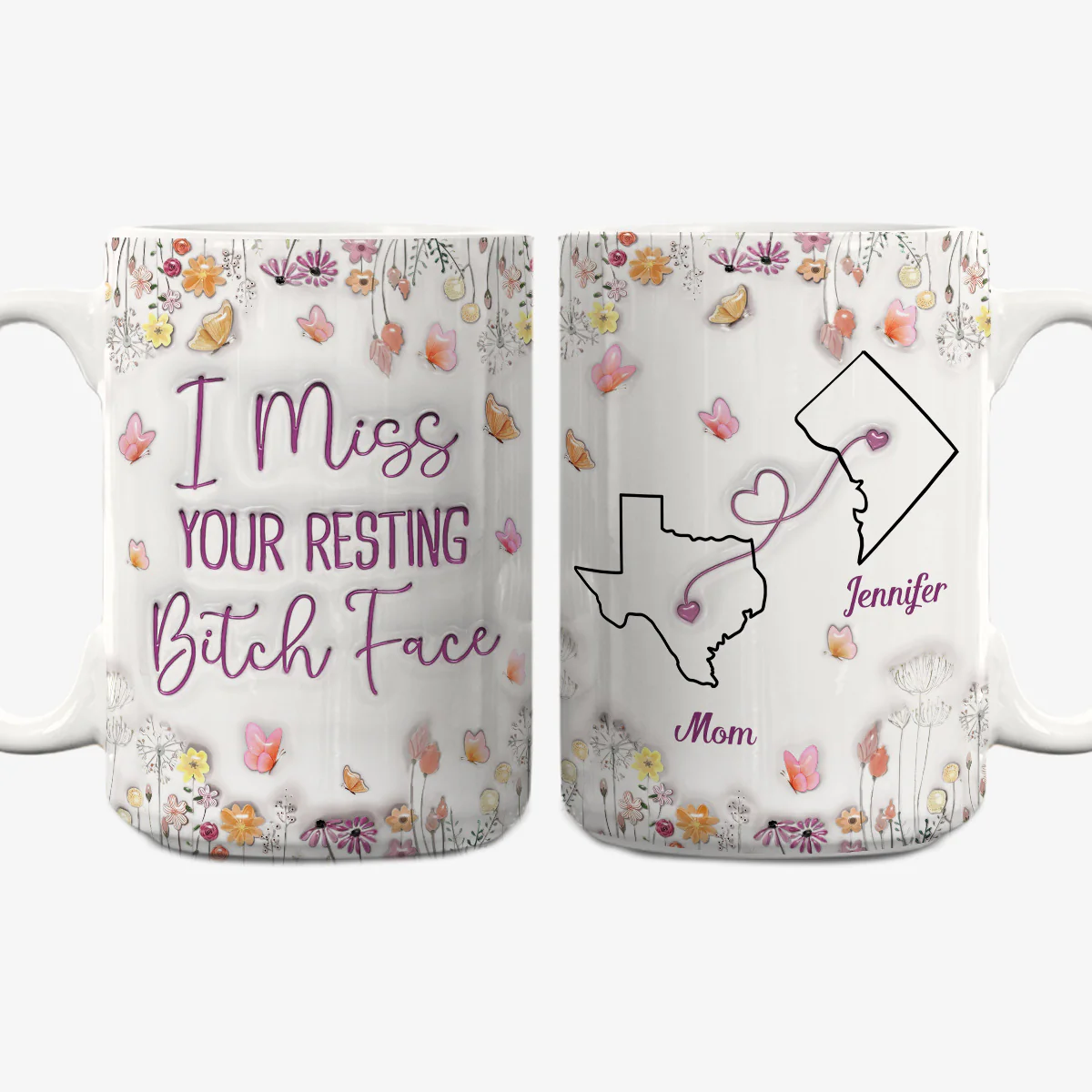 I Miss Your Resting Face - Personalized Custom 3D Inflated Effect Mug - Image 6