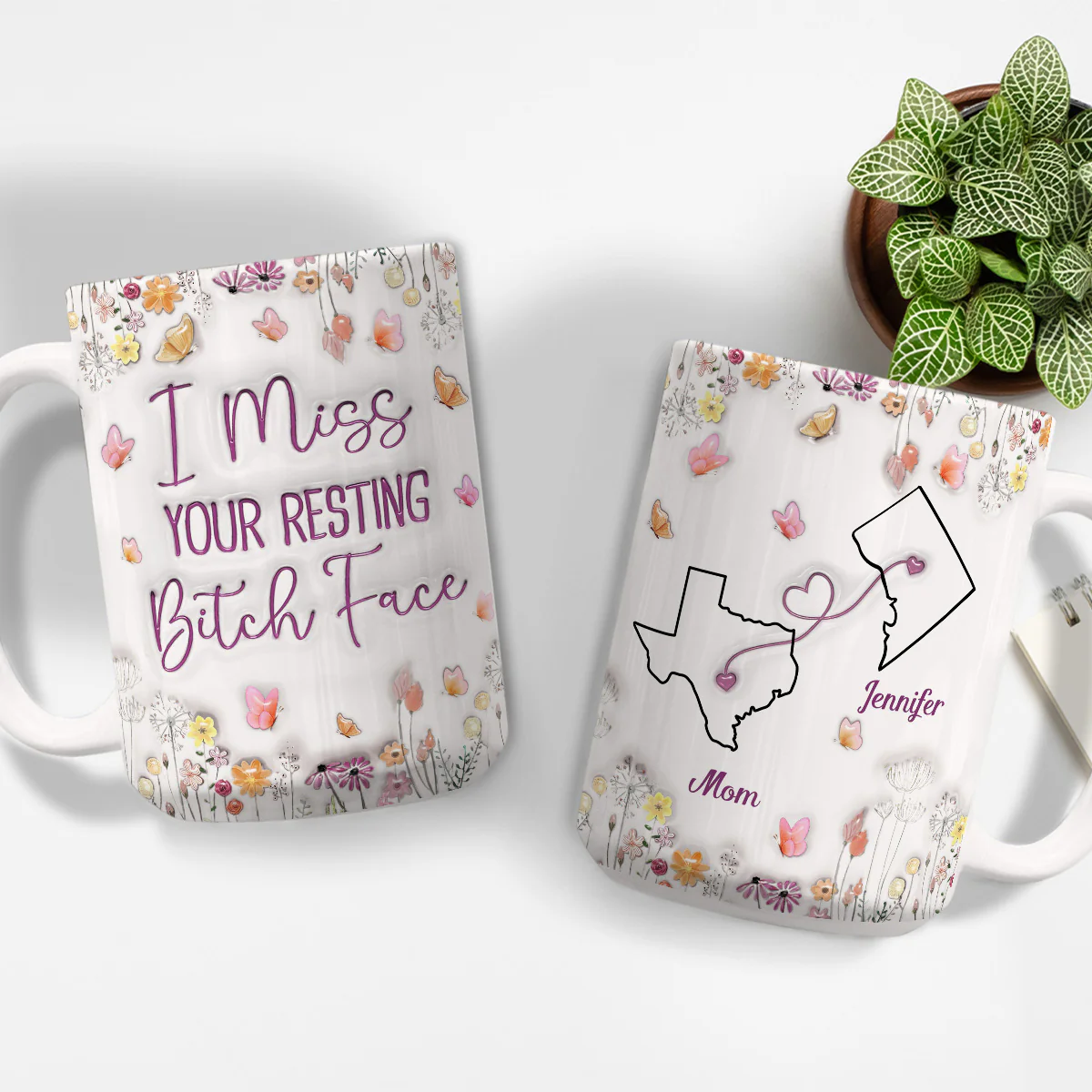 I Miss Your Resting Face - Personalized Custom 3D Inflated Effect Mug - Image 9