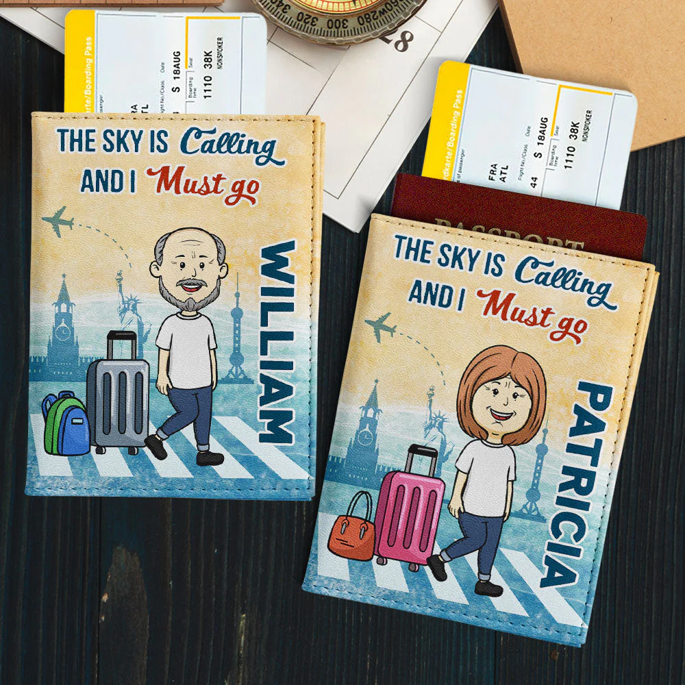I Must Go - Personalized Custom Couple Passport Cover - Image 2