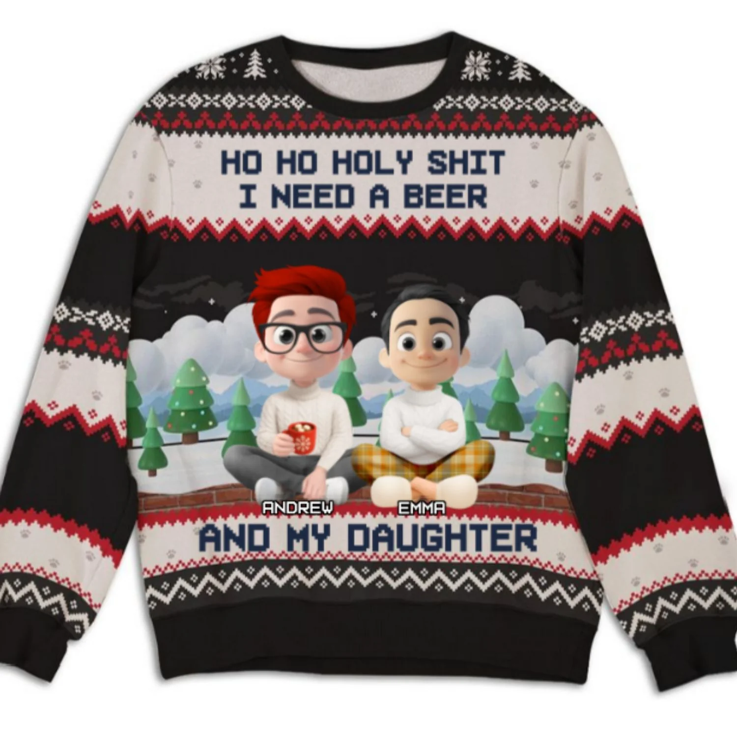 I Need A Beer And My Children - Personalized Custom All-Over-Print Sweatshirt - Image 7