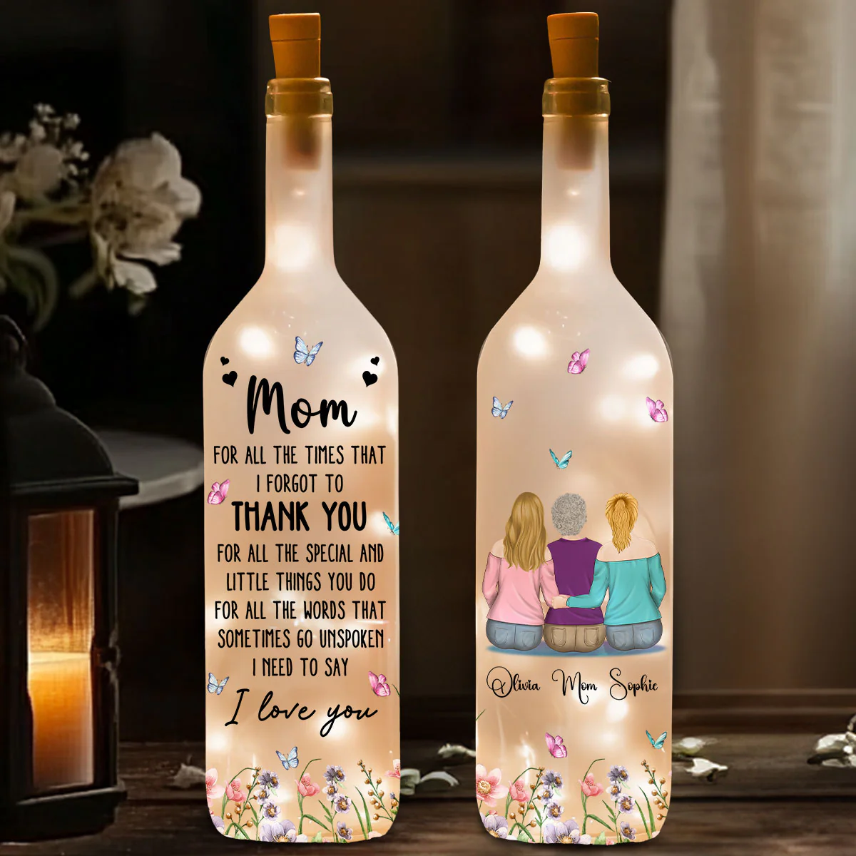 I Need To Say I Love You Mom - Personalized Custom Bottle Lamp - Image 2