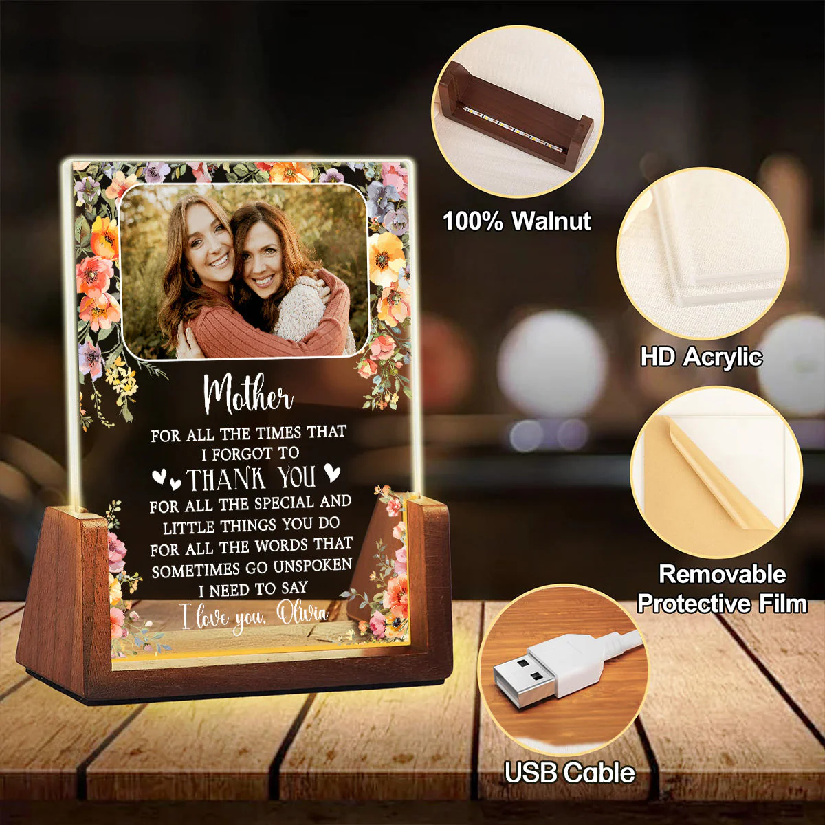 I Need To Say I Love You - Personalized Custom Plaque With Walnut Base - Image 4