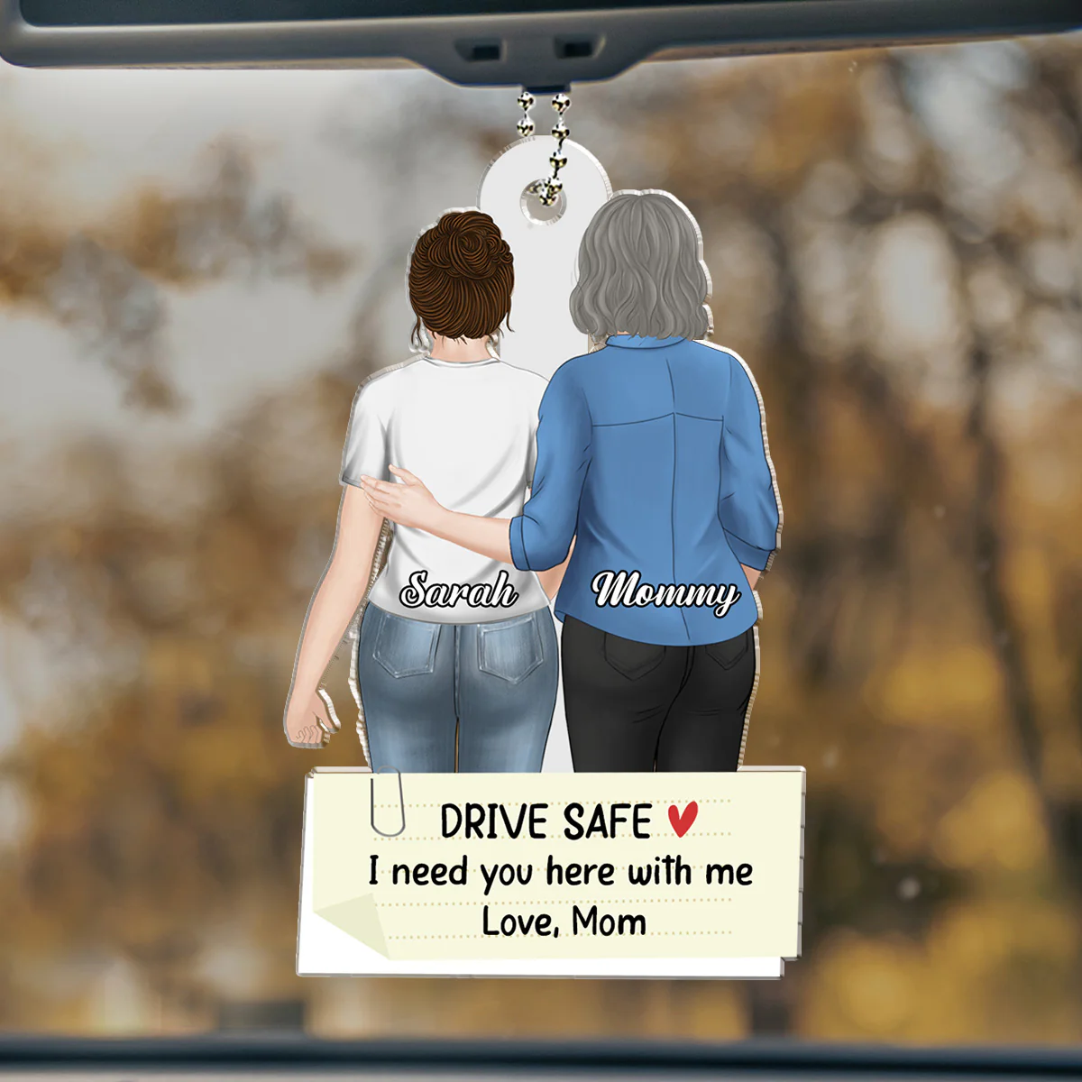 I Need You Here - Personalized Custom Car Ornament - Image 2