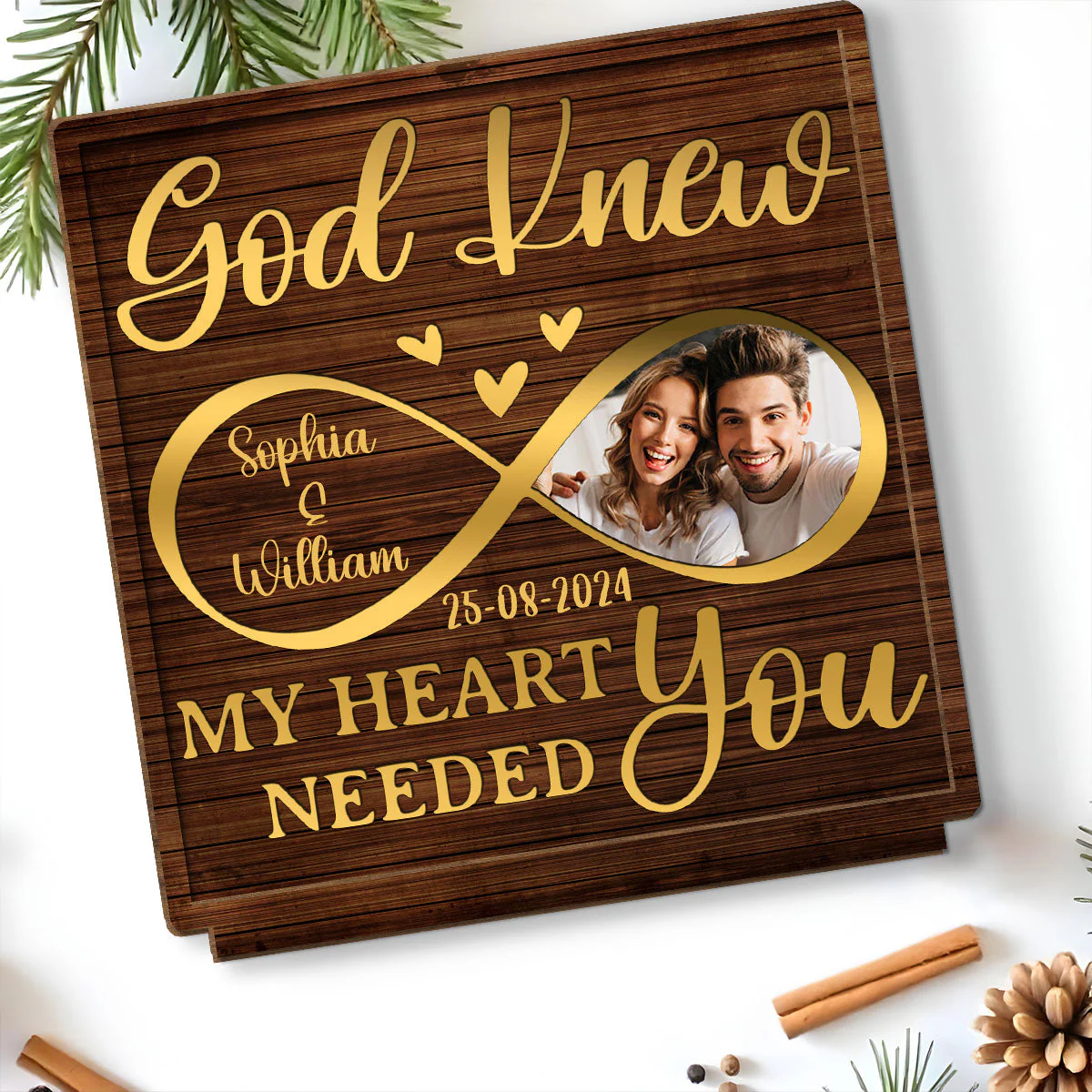 I Need You Love - Personalized Custom 2-Layer Wood Plaque With Flat Base - Image 5