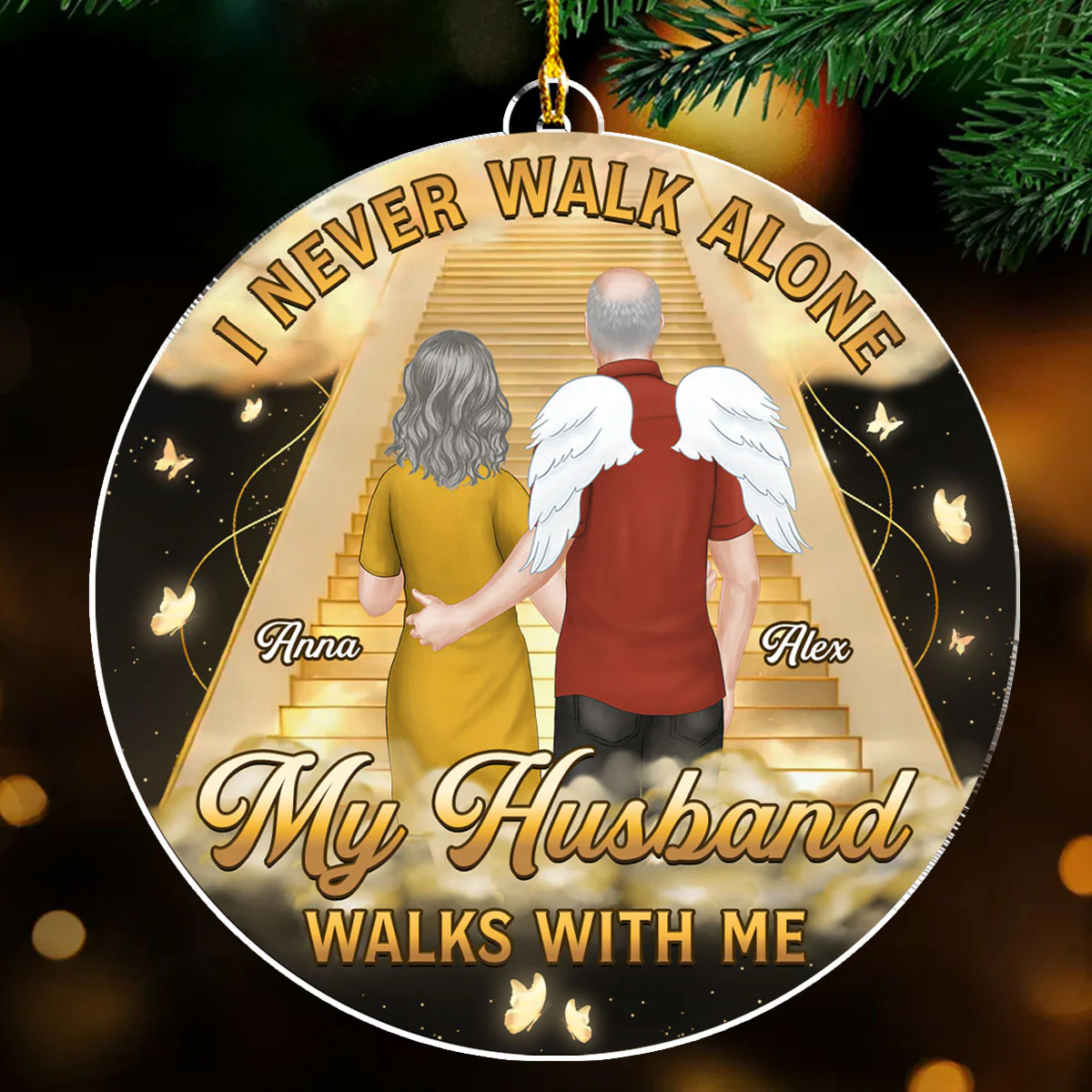 I Never Walk Alone - Personalized Custom Acrylic Ornament - Image 2
