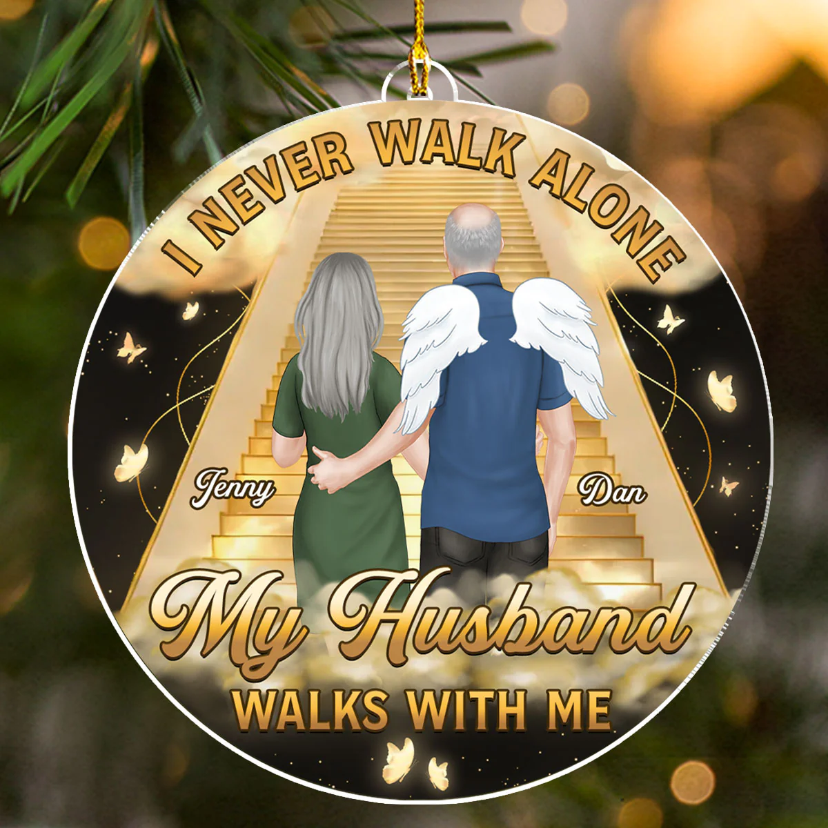 I Never Walk Alone - Personalized Custom Acrylic Ornament - Image 3