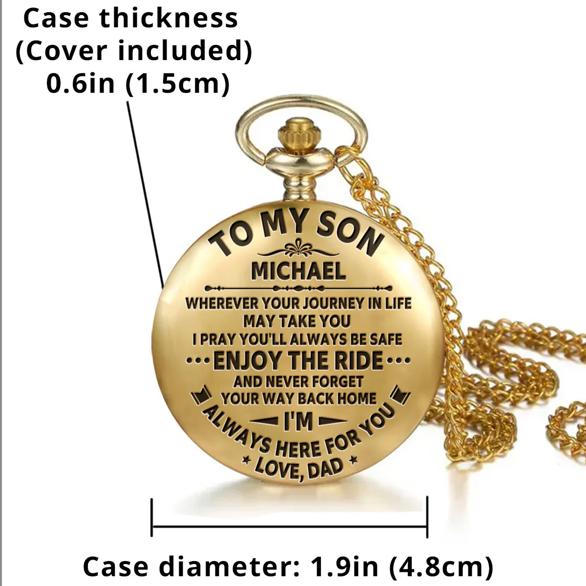 I Pray You Will Always Be Safe - Personalized Custom Pocket Watch - Image 5