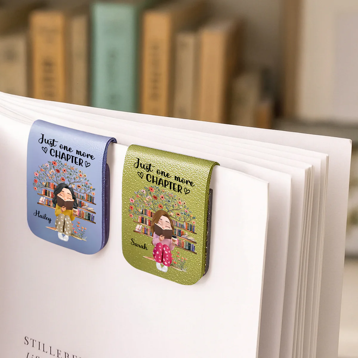 I Promise Just One More - Personalized Custom Leather Bookmark - Image 4