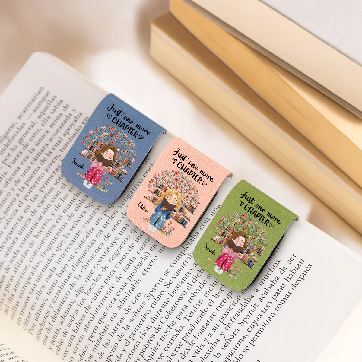 I Promise Just One More - Personalized Custom Leather Bookmark - Image 5