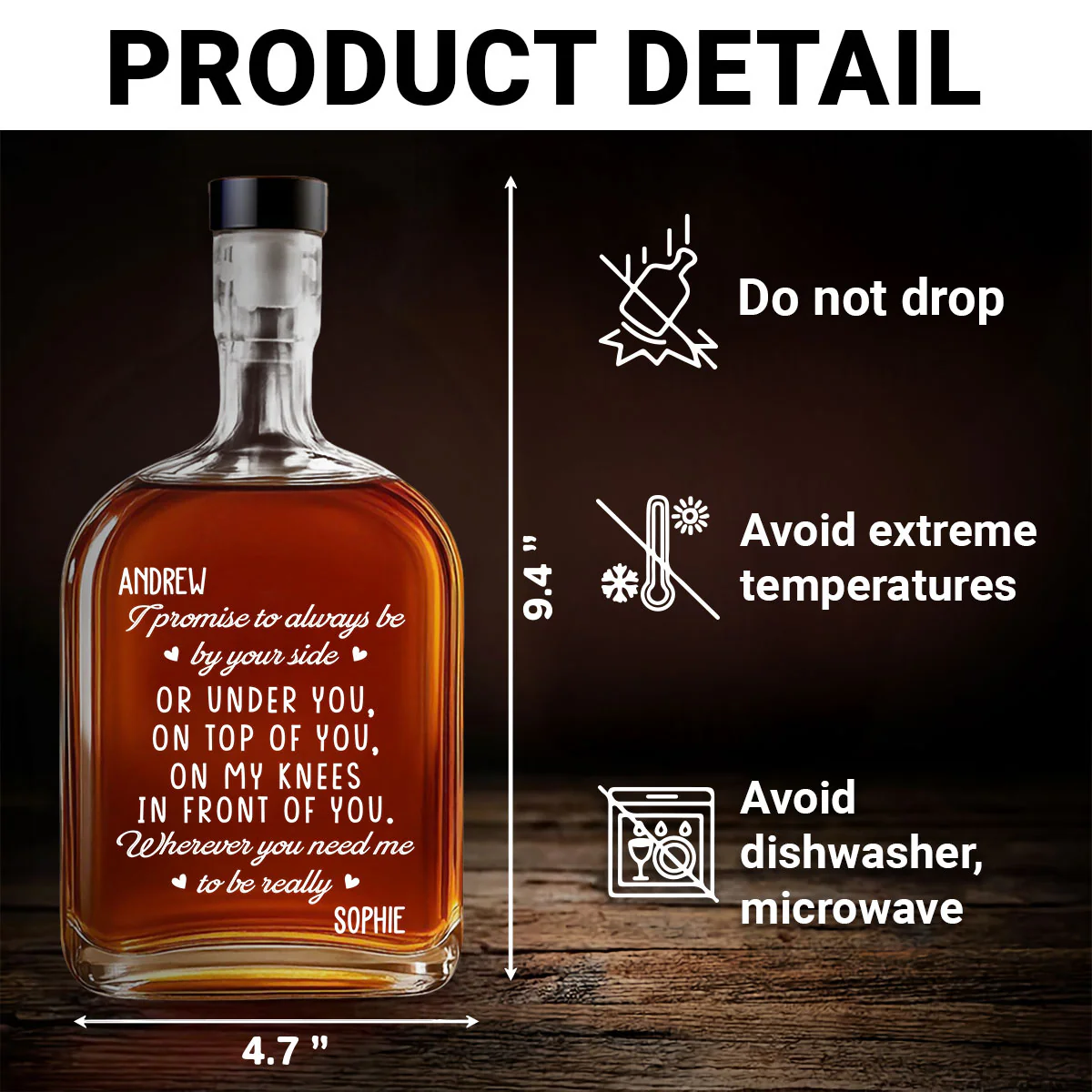 I Promise - Personalized Custom Spirits Decanter - Image 4