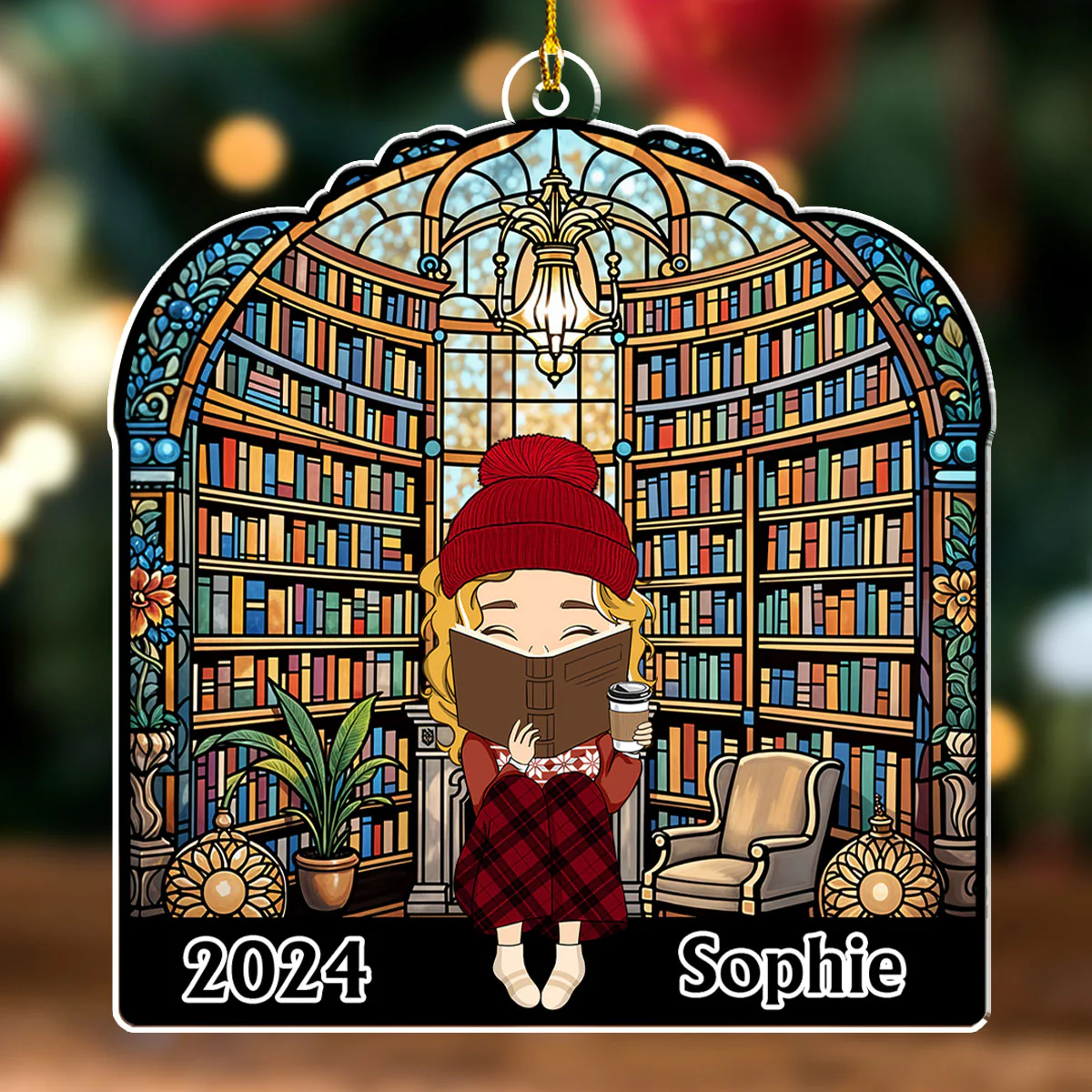 I Read Books - Personalized Custom Acrylic Ornament - Image 2