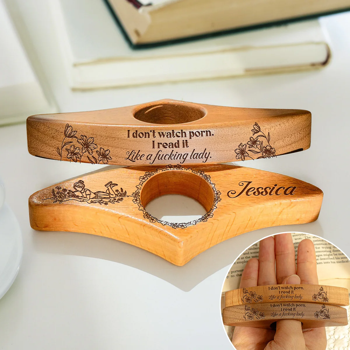 I Read It Like A Lady - Personalized Custom Book Page Holder - Image 2